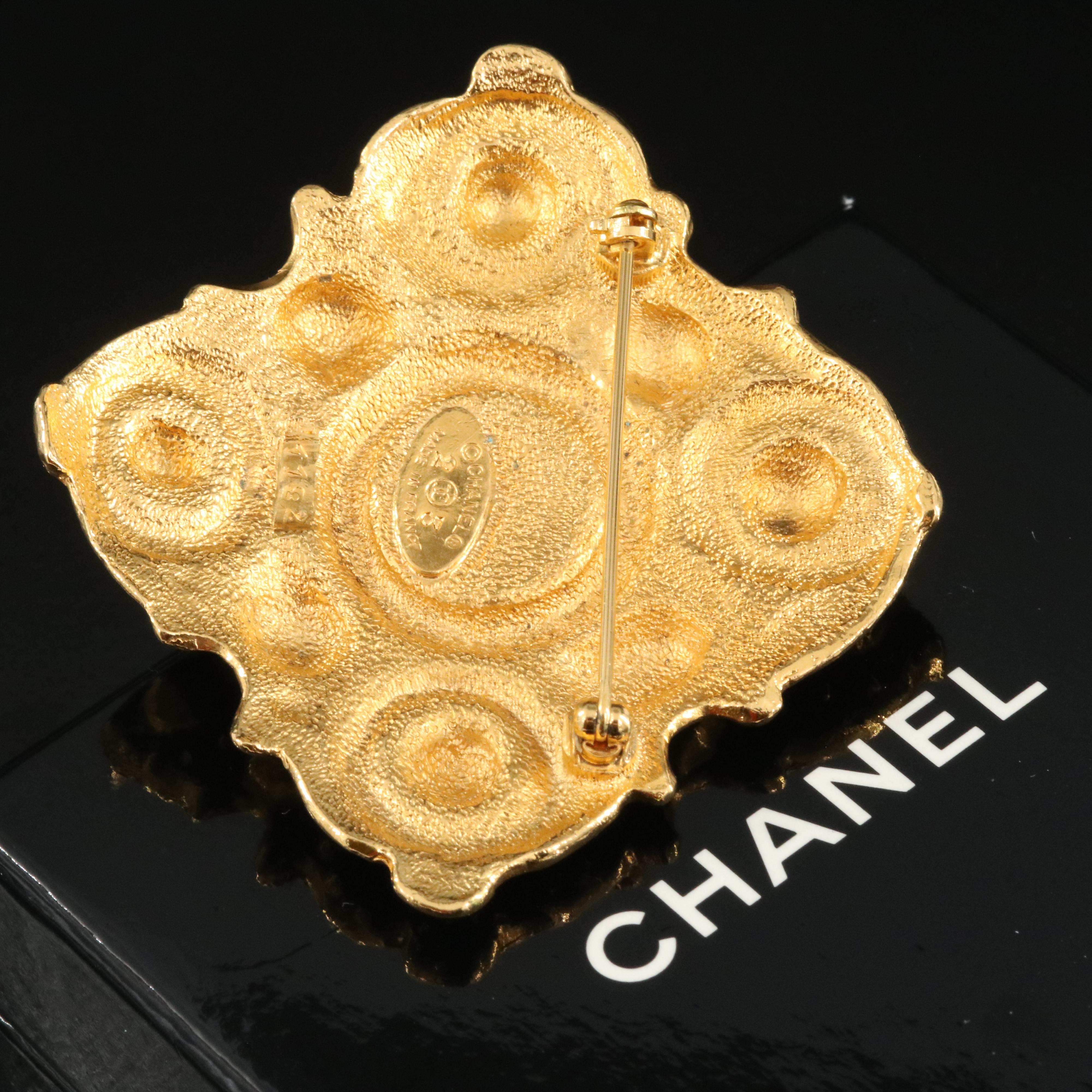 Chanel Faux Pearl Brooch with Branded Box
