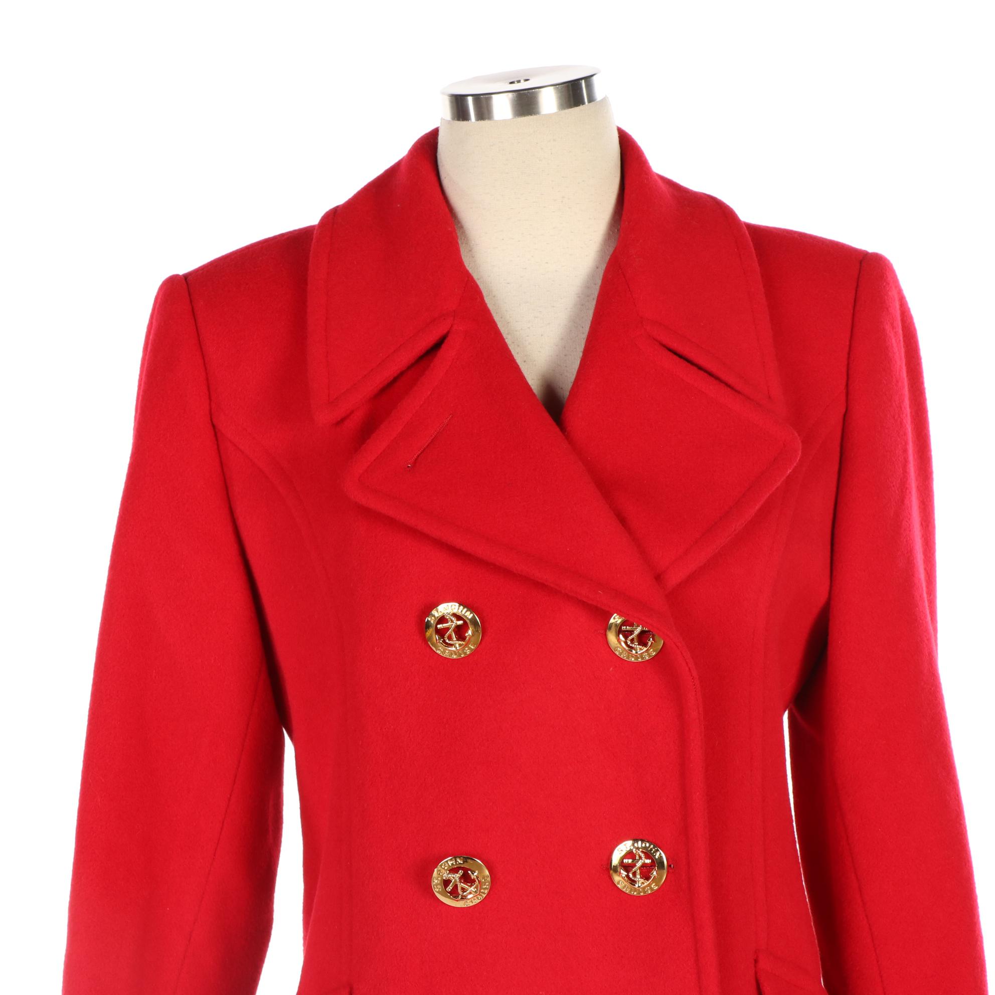 St. John by Marie Gray Pea Coat in Cashmere/Wool