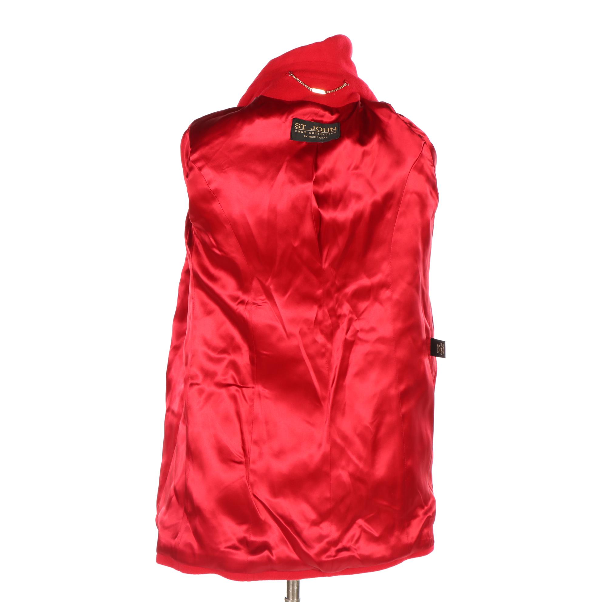 St. John by Marie Gray Pea Coat in Cashmere/Wool