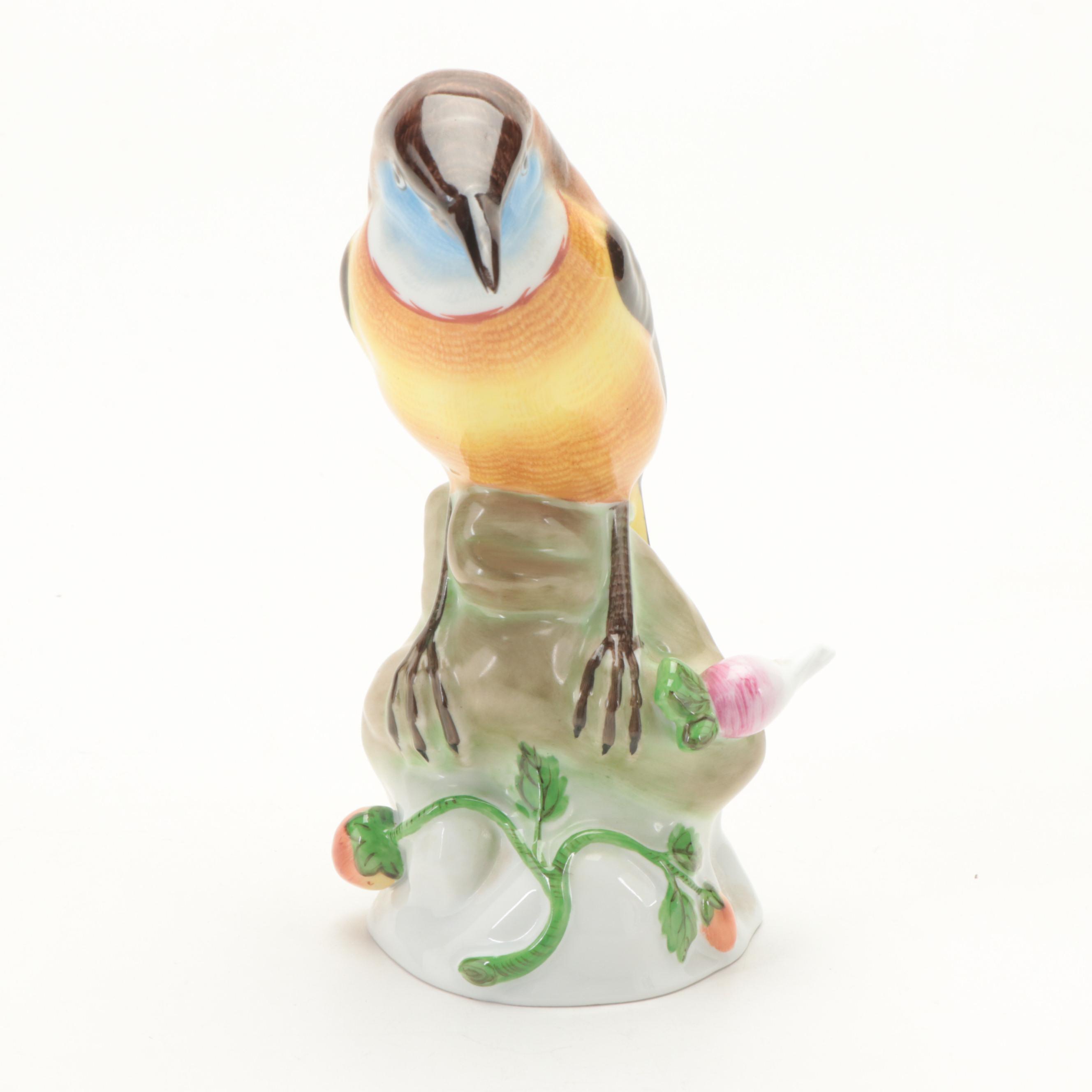 Herend Natural "Nightingale Bird" Porcelain Figurine