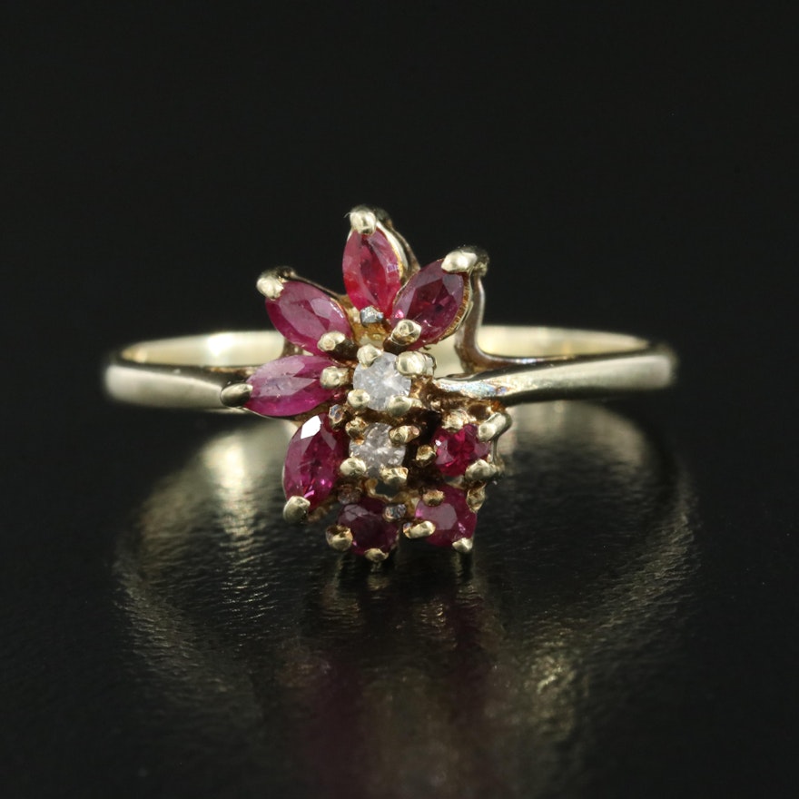 14K Ruby and Diamond Ring