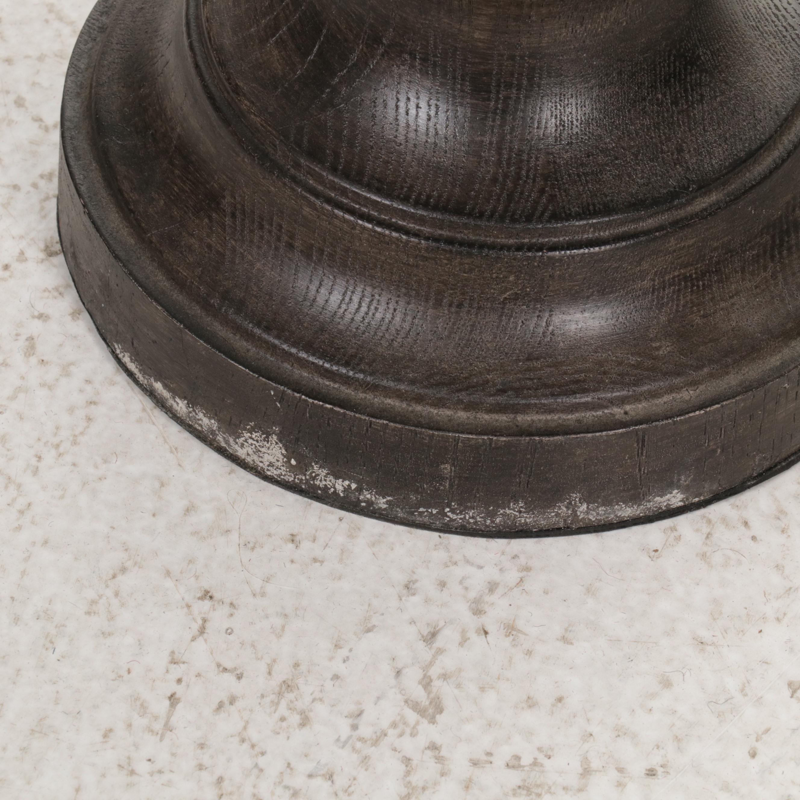 Pair of Wood Grain Pattern Table Lamps and Wall Clock, Contemporary