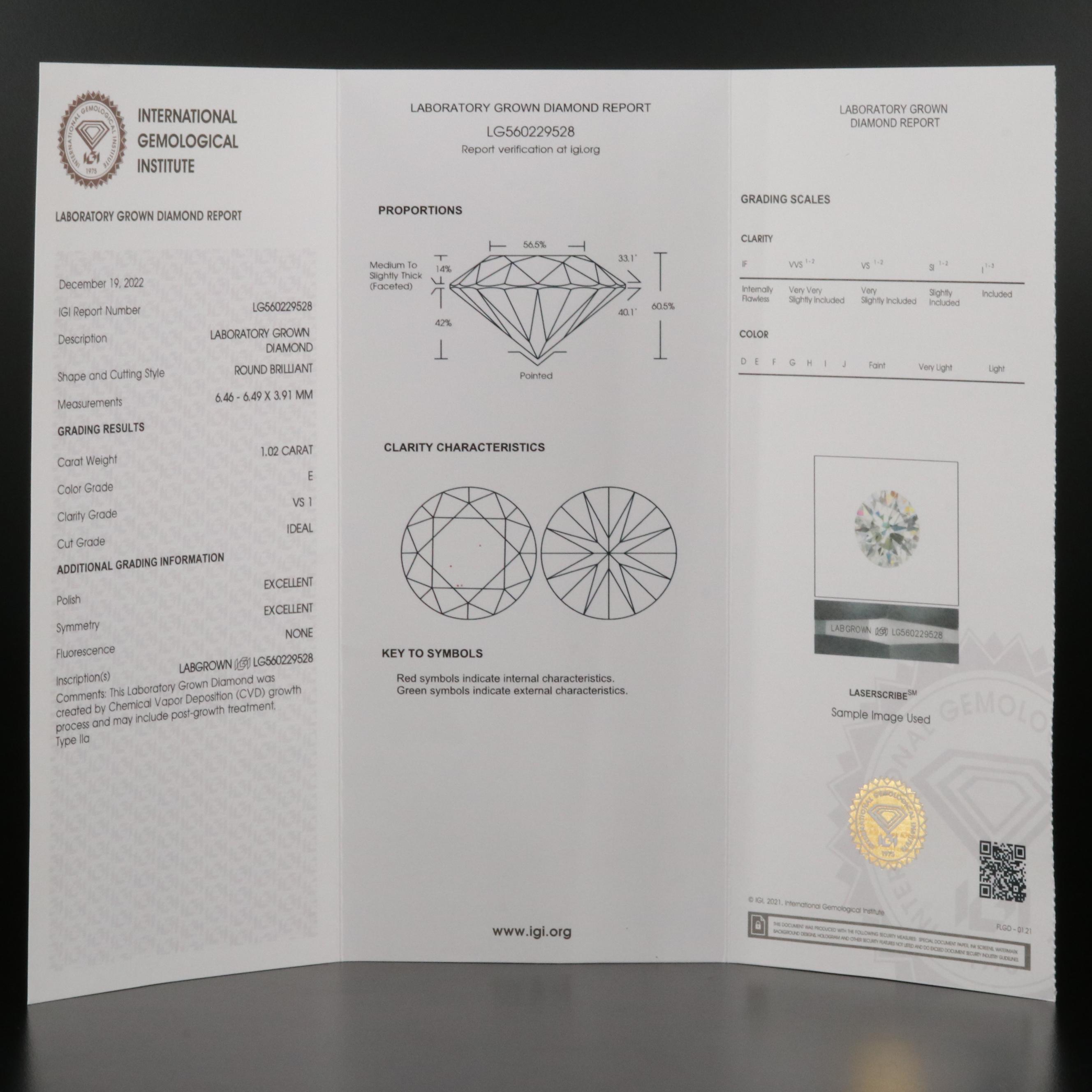 Platinum 2.03 CTW Lab Grown Diamond Stud Earrings with IGI Reports