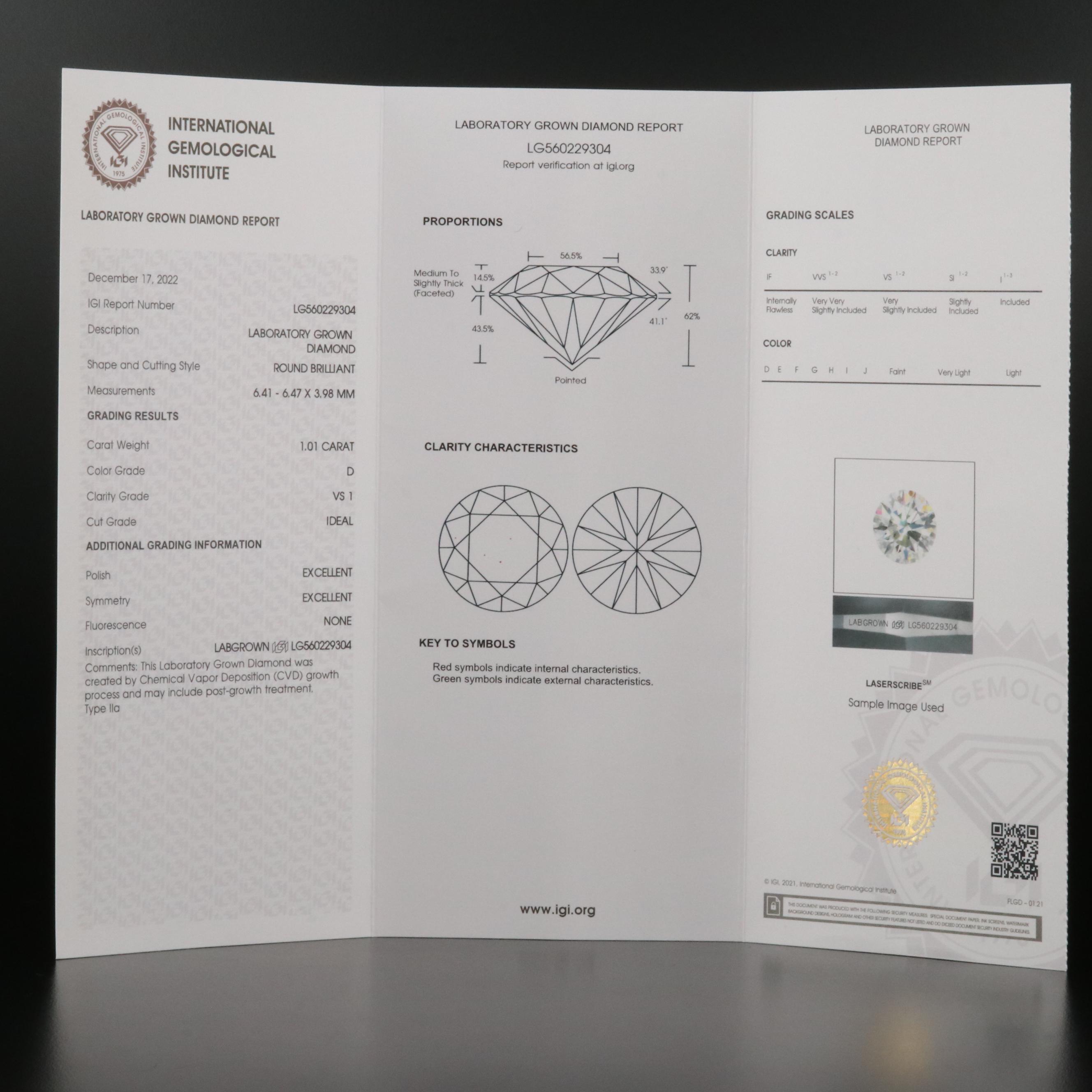 Platinum 2.03 CTW Lab Grown Diamond Stud Earrings with IGI Reports