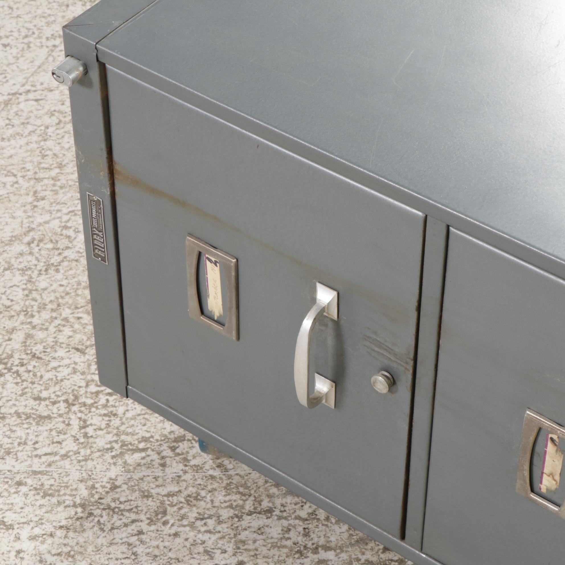 Filex Steel Four-Drawer Filing Cabinet Converted to Rolling Coffee Table