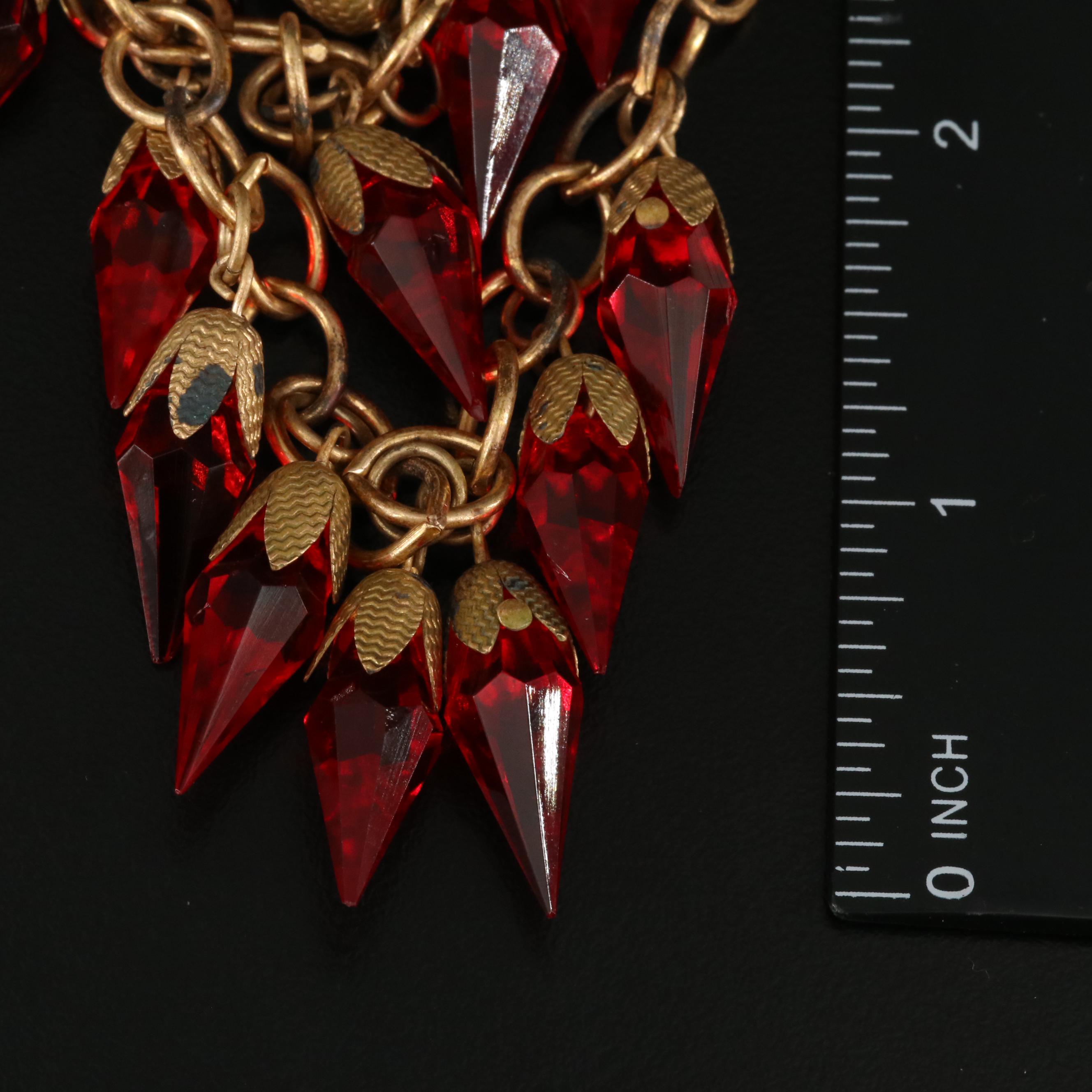 Vintage Glass Multi-Strand Fringe Necklace