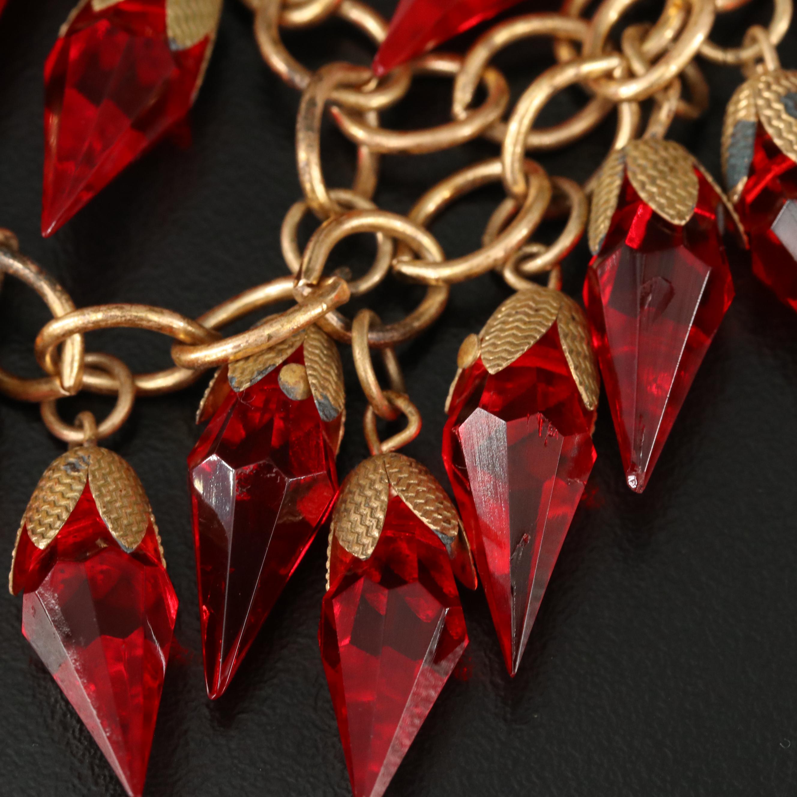 Vintage Glass Multi-Strand Fringe Necklace