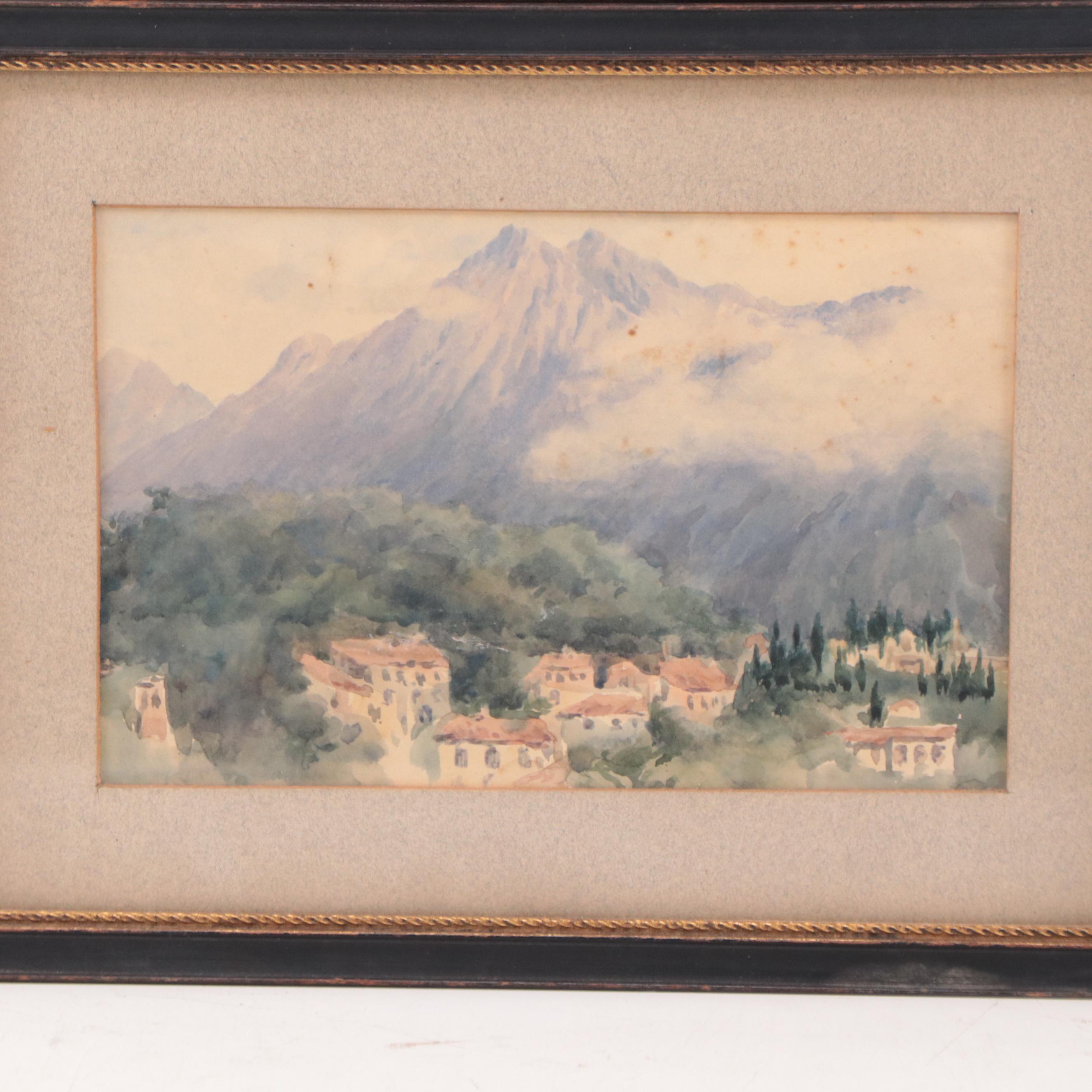 Country and Mountain Landscape Watercolor Paintings