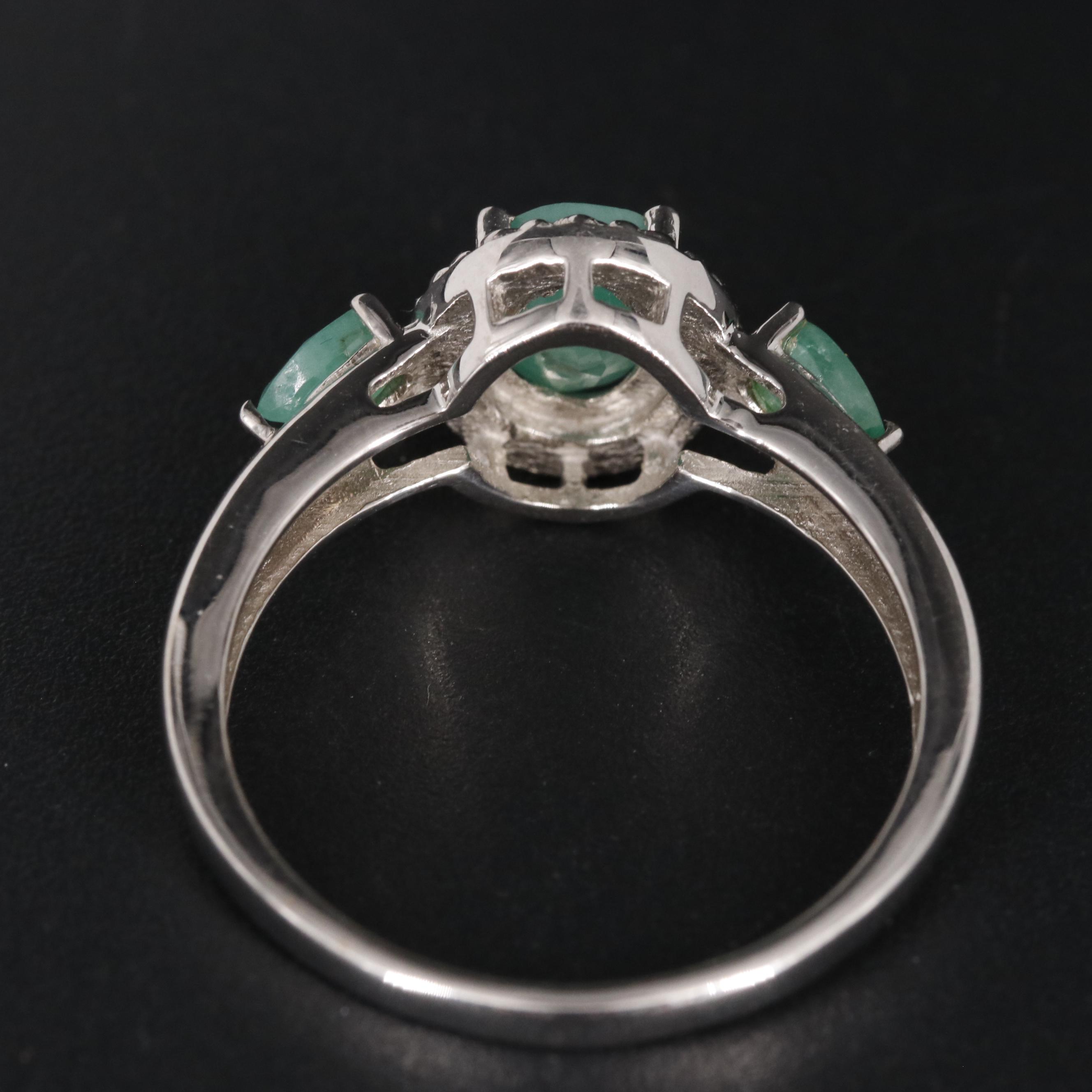 Sterling Silver Emerald Ring