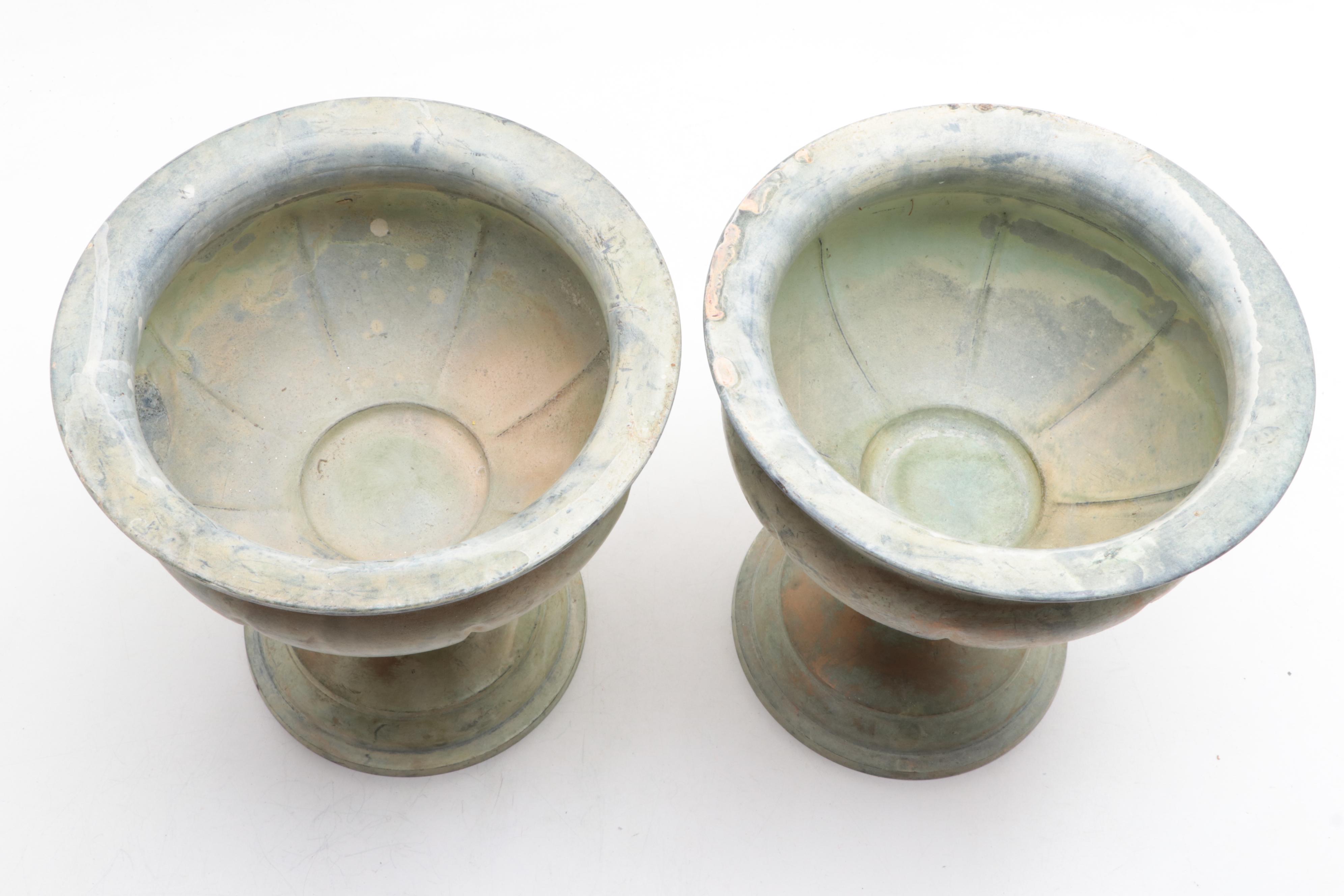 Indian Brass Pedestal Vases with Gilt Blown Glass Decorative Finials