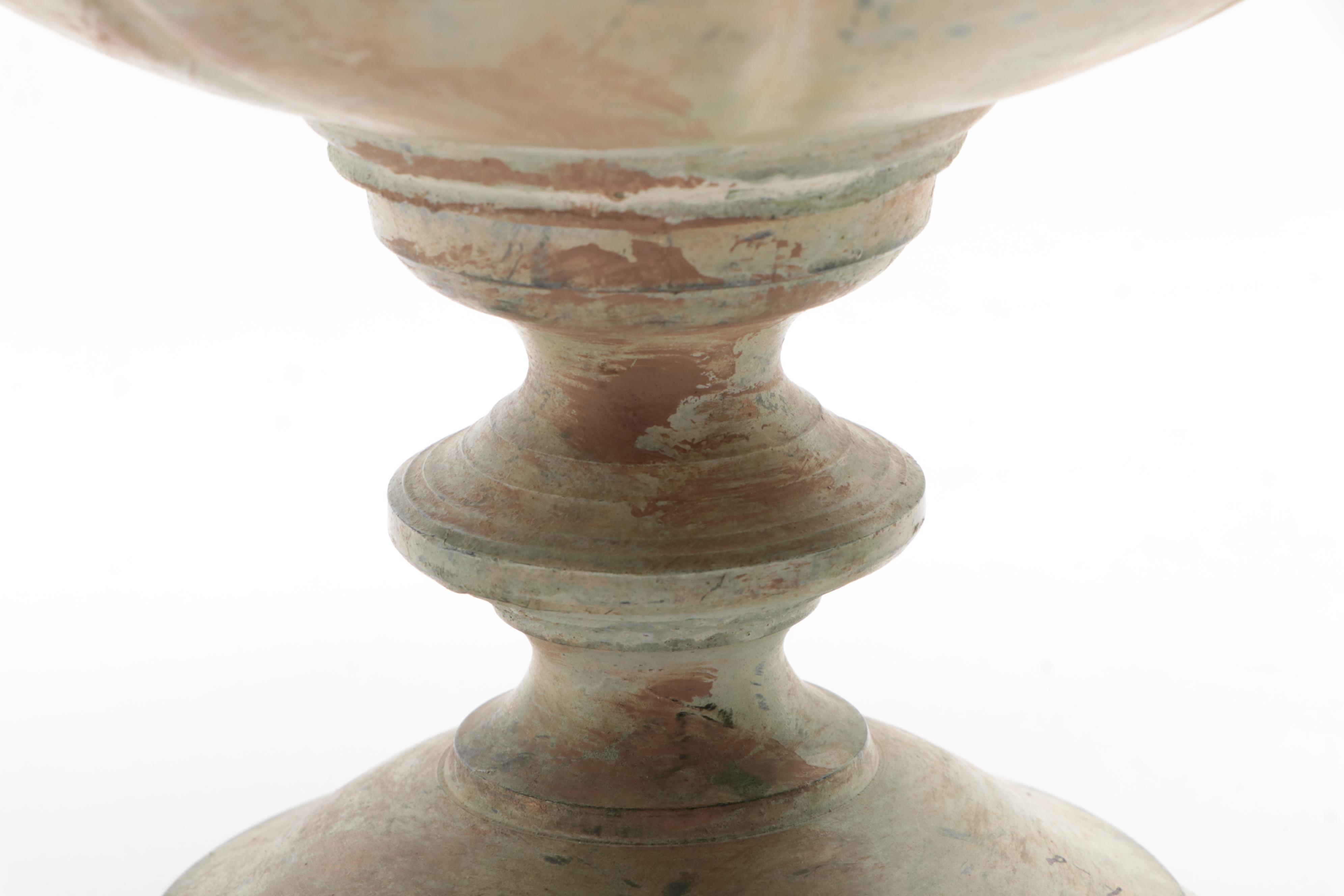 Indian Brass Pedestal Vases with Gilt Blown Glass Decorative Finials