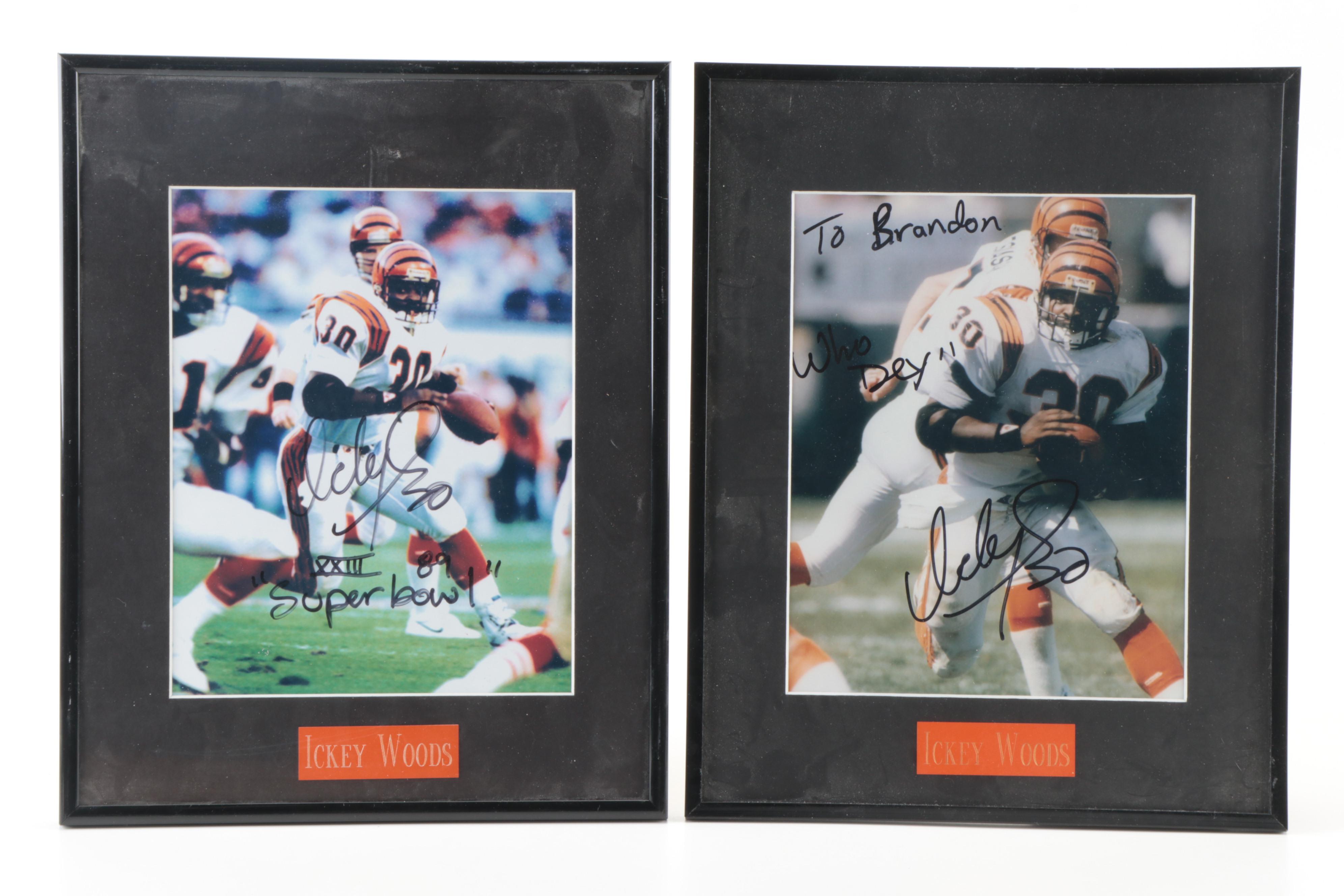 Ickey Woods, Andy Dalton, and Ken Anderson Signed Giclées with Bengals Artwork