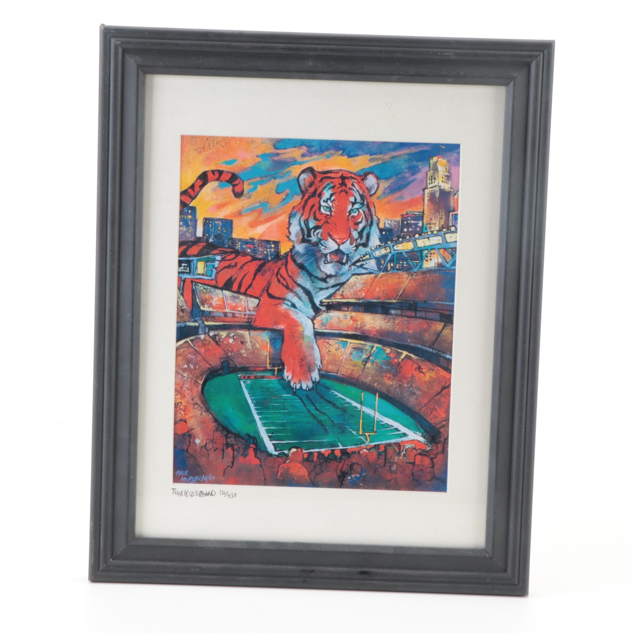 Ickey Woods, Andy Dalton, and Ken Anderson Signed Giclées with Bengals Artwork