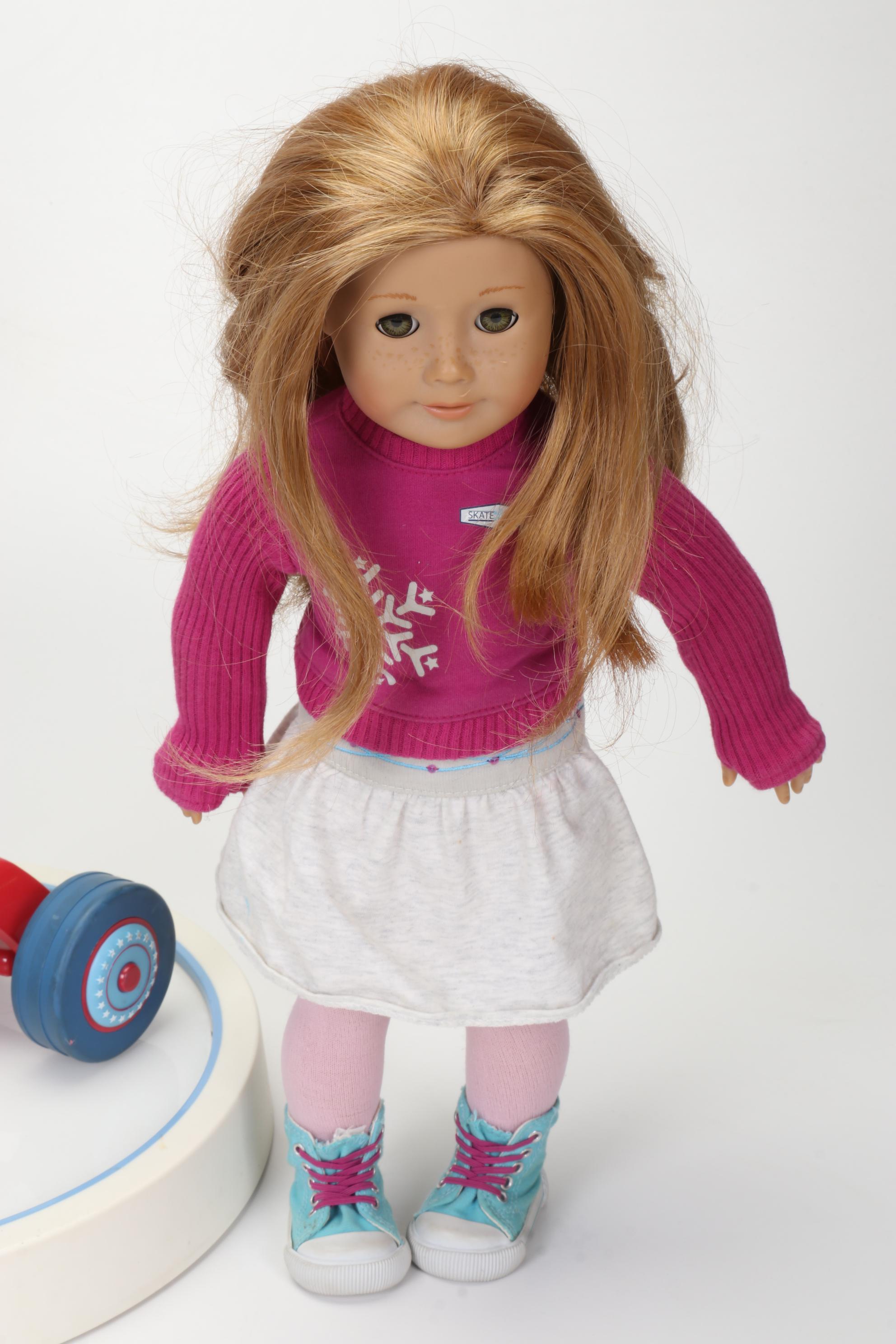 American Girl Doll "Mia" with Skate Club, Tricycle, Bathtub, and Accessories