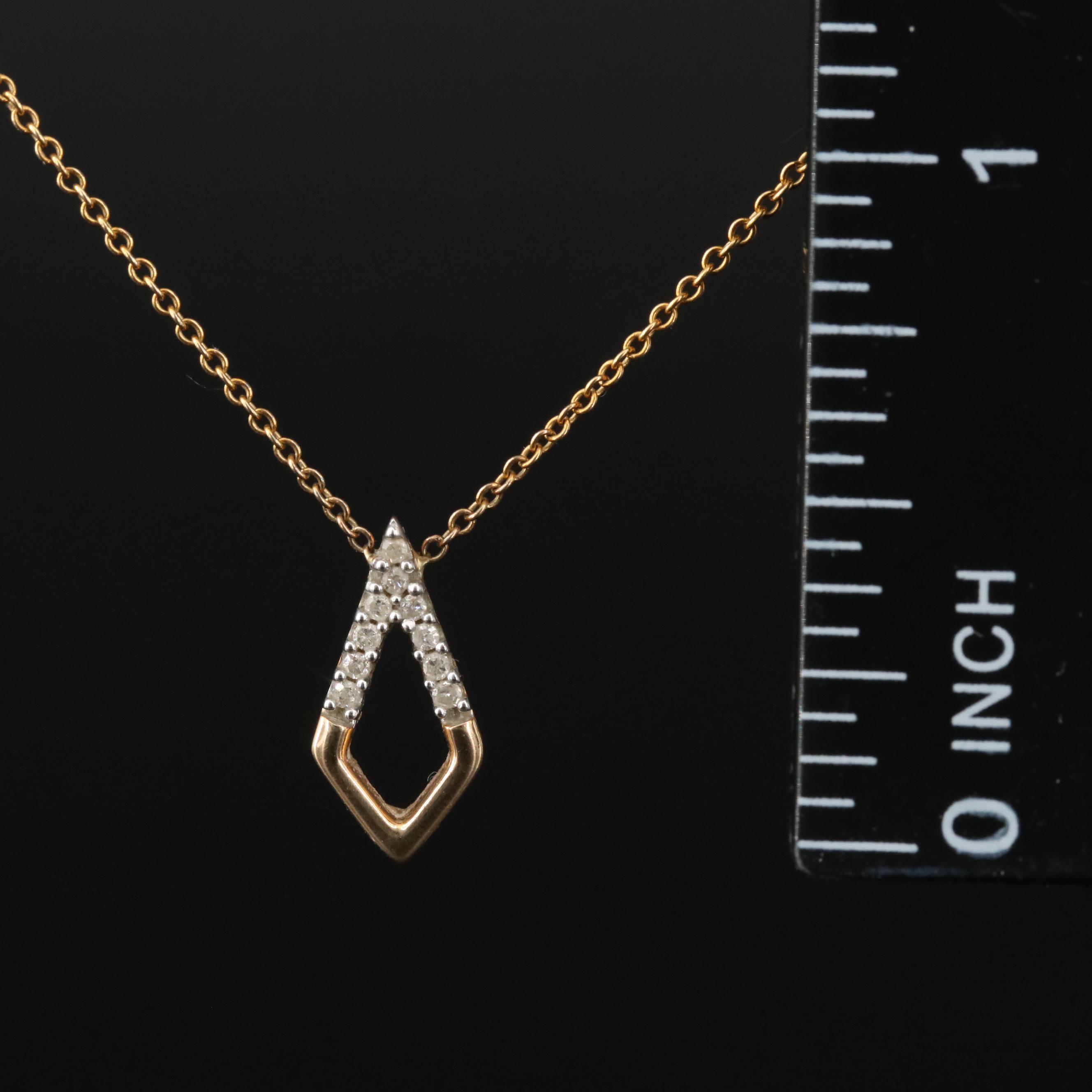 10K 0.06 CTW Diamond Pendant Necklace