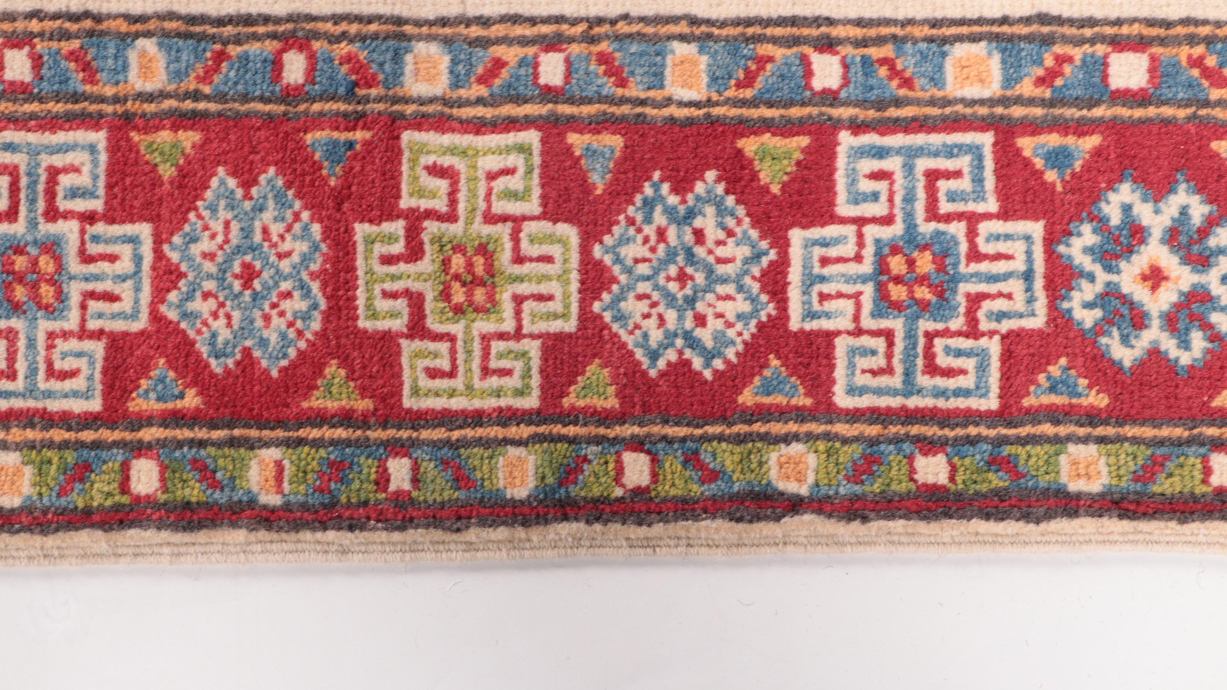 2'8 x 4'2 Hand-Knotted Pakistani Kazak Accent Rug