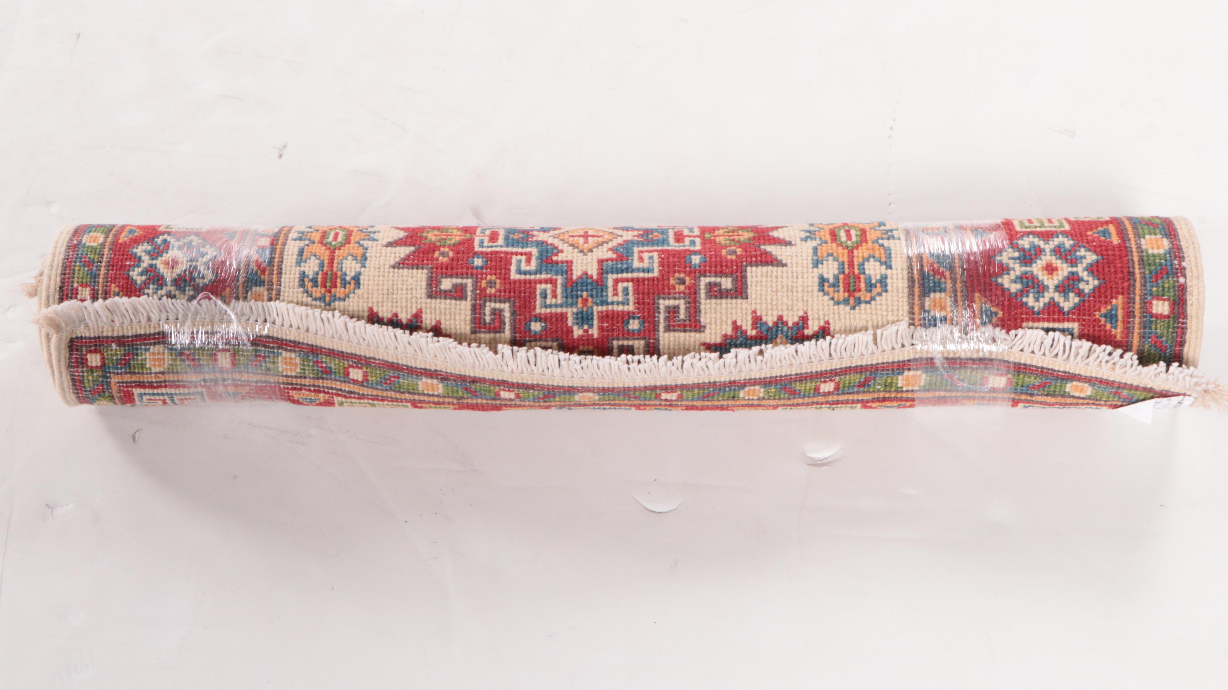 2'8 x 4'2 Hand-Knotted Pakistani Kazak Accent Rug