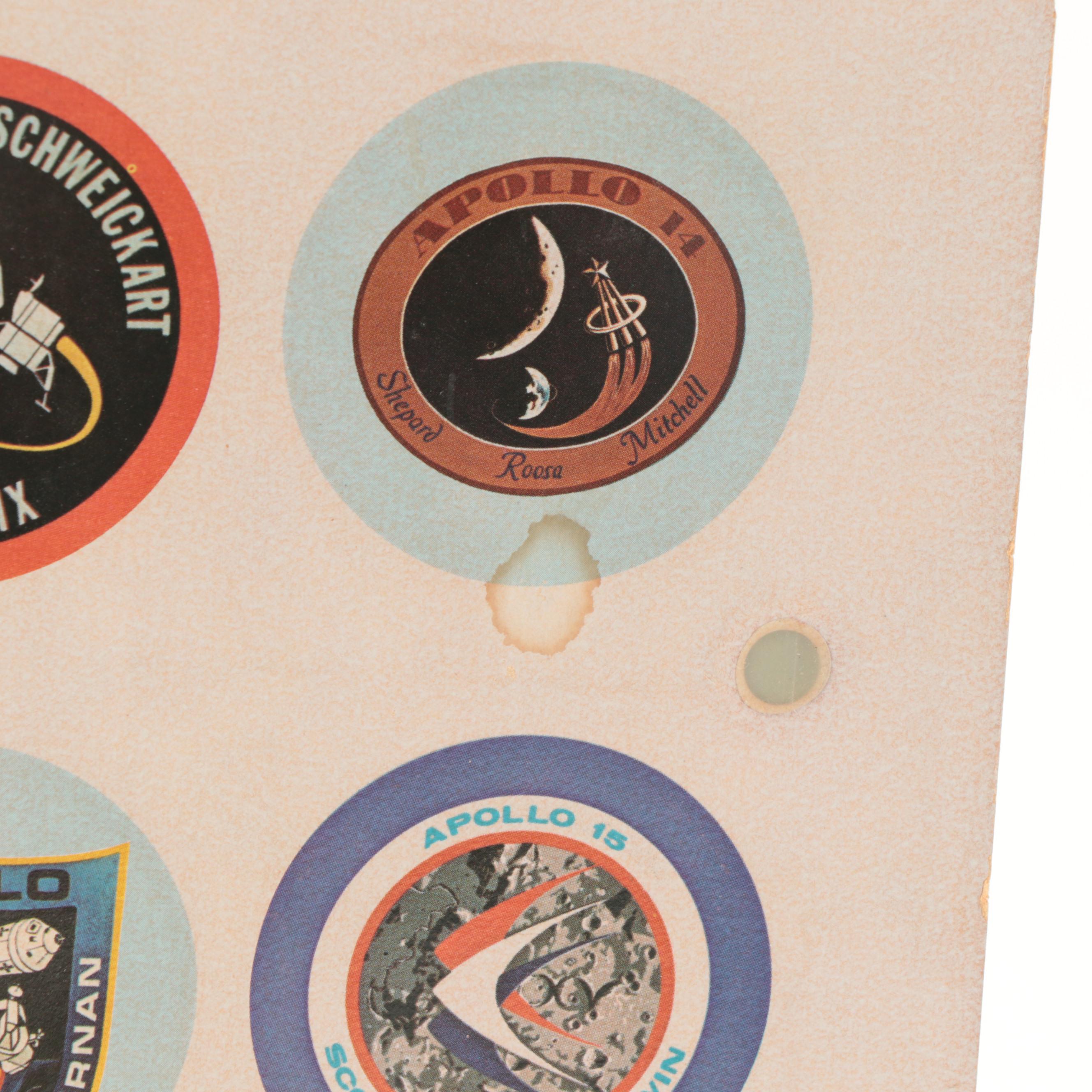 NASA Space Mission Flight Badge Decal Framed Display, 1961–1972