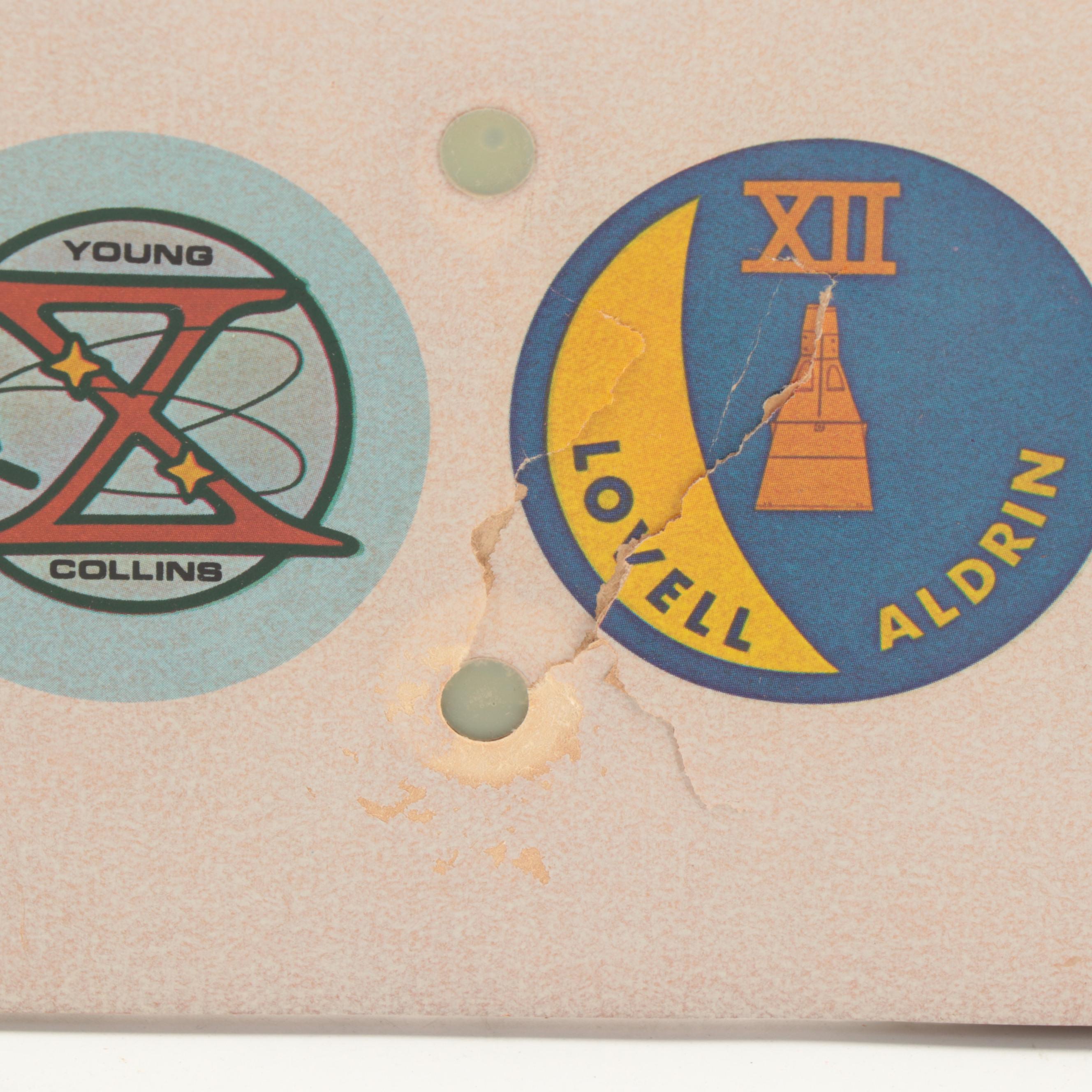 NASA Space Mission Flight Badge Decal Framed Display, 1961–1972