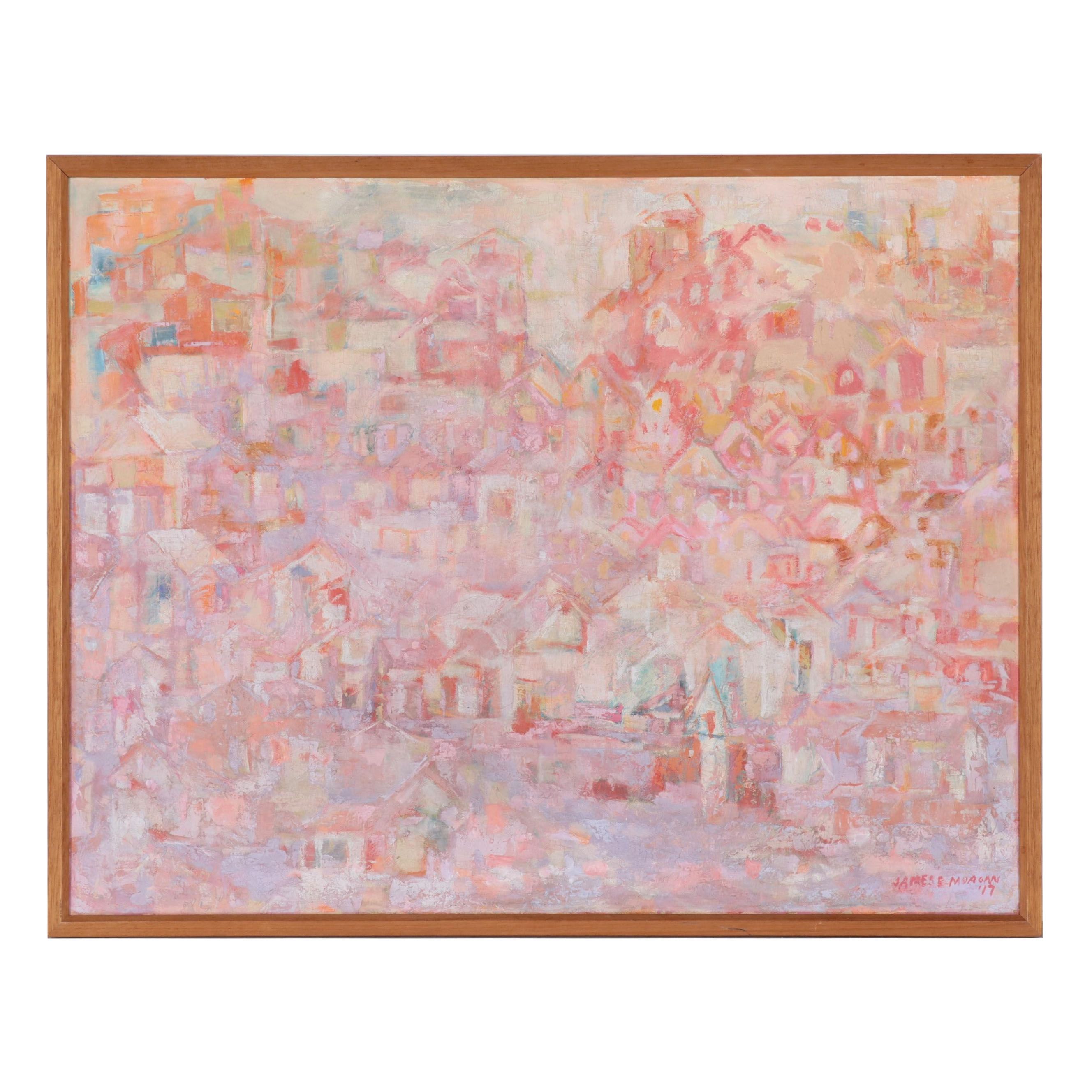 James E. Morgan Oil Painting "A Rare Day in San Francisco"