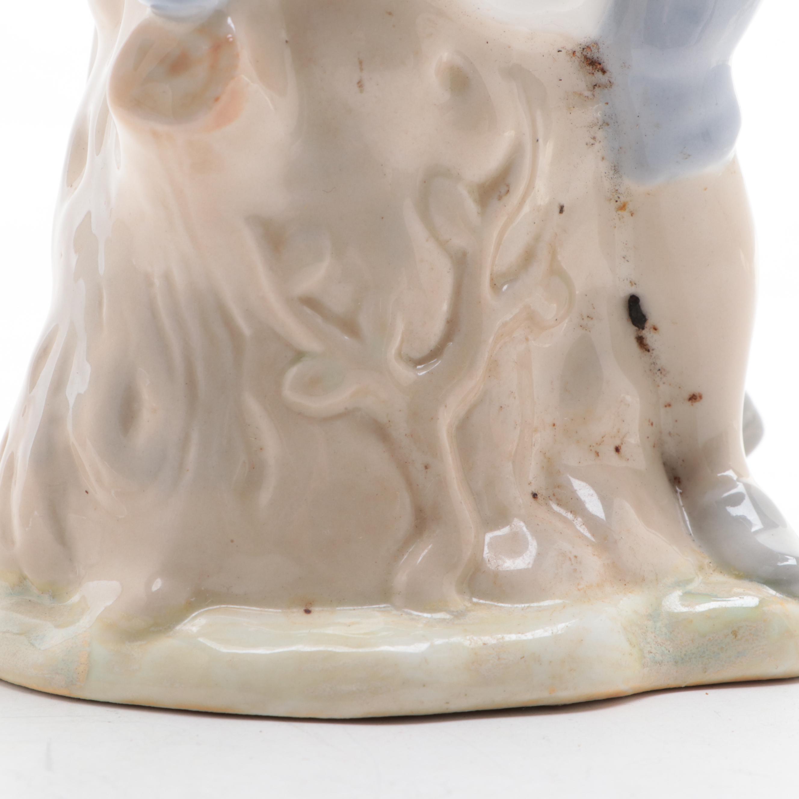 Spanish Porcelain Couple Figurine and Owl Vase with Russian Figurine