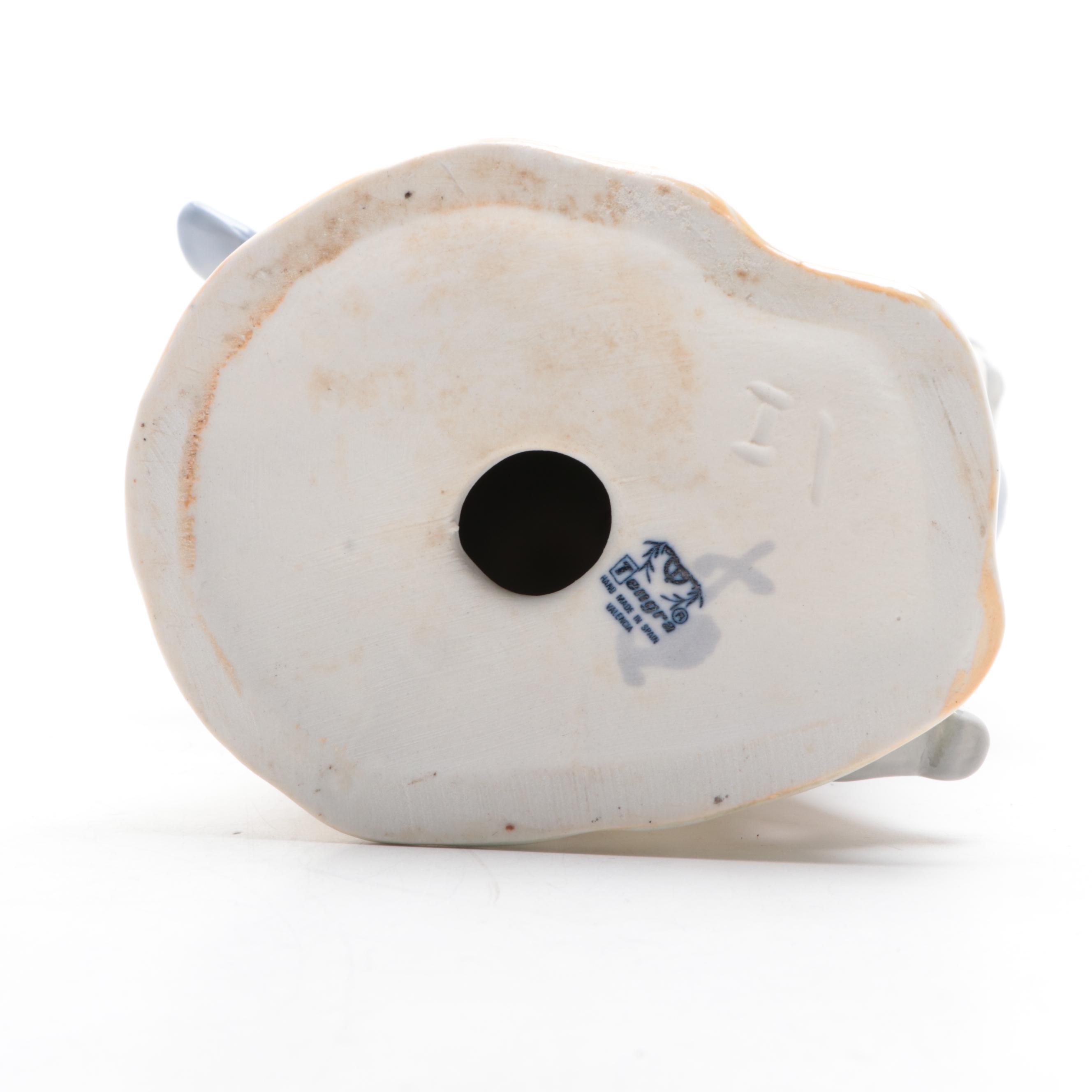 Spanish Porcelain Couple Figurine and Owl Vase with Russian Figurine