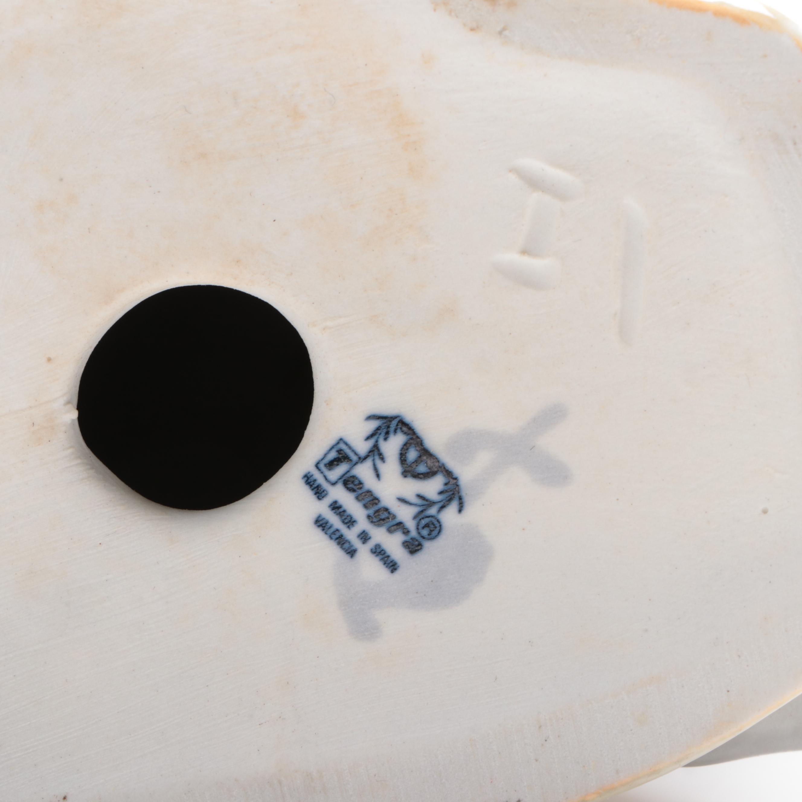 Spanish Porcelain Couple Figurine and Owl Vase with Russian Figurine