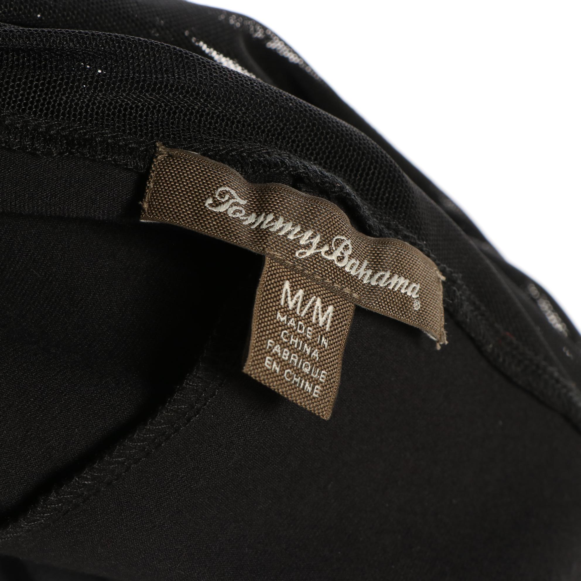 Tommy Bahama Knit Dress with Mesh Sleeves and V-Cut Neckline Draped Dress