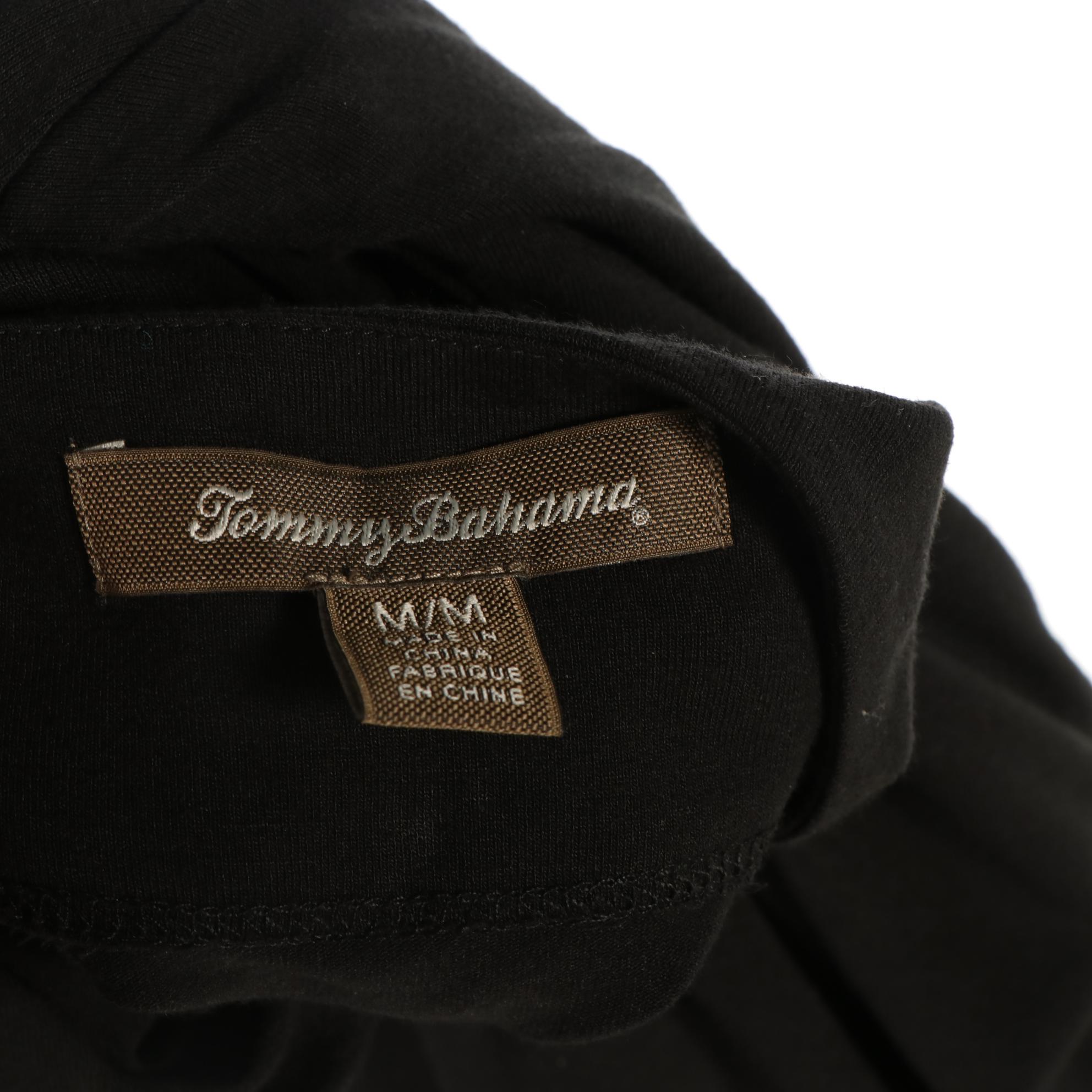 Tommy Bahama Knit Dress with Mesh Sleeves and V-Cut Neckline Draped Dress