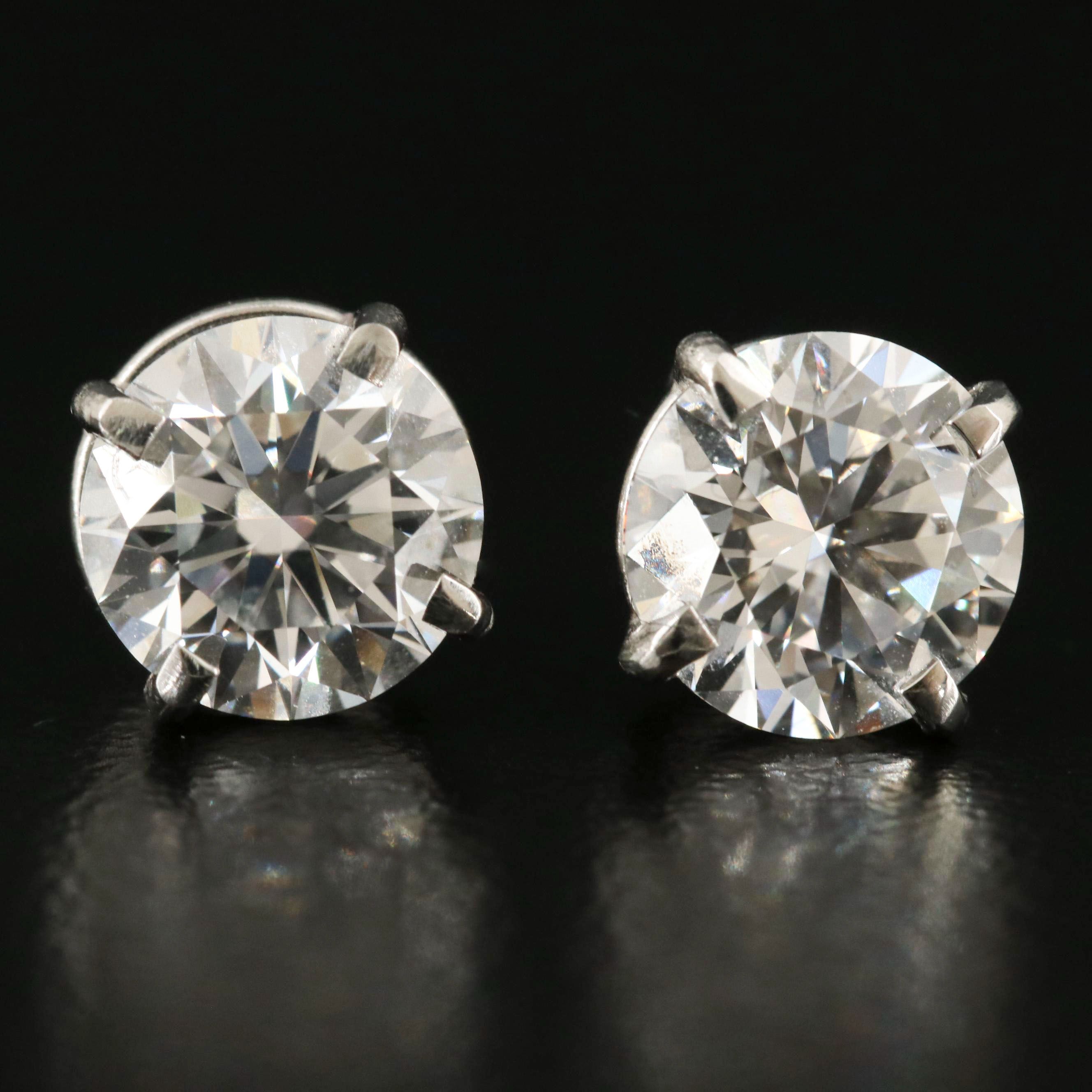 Platinum 3.04 CTW Lab Grown Diamond Stud Earrings with IGI Reports