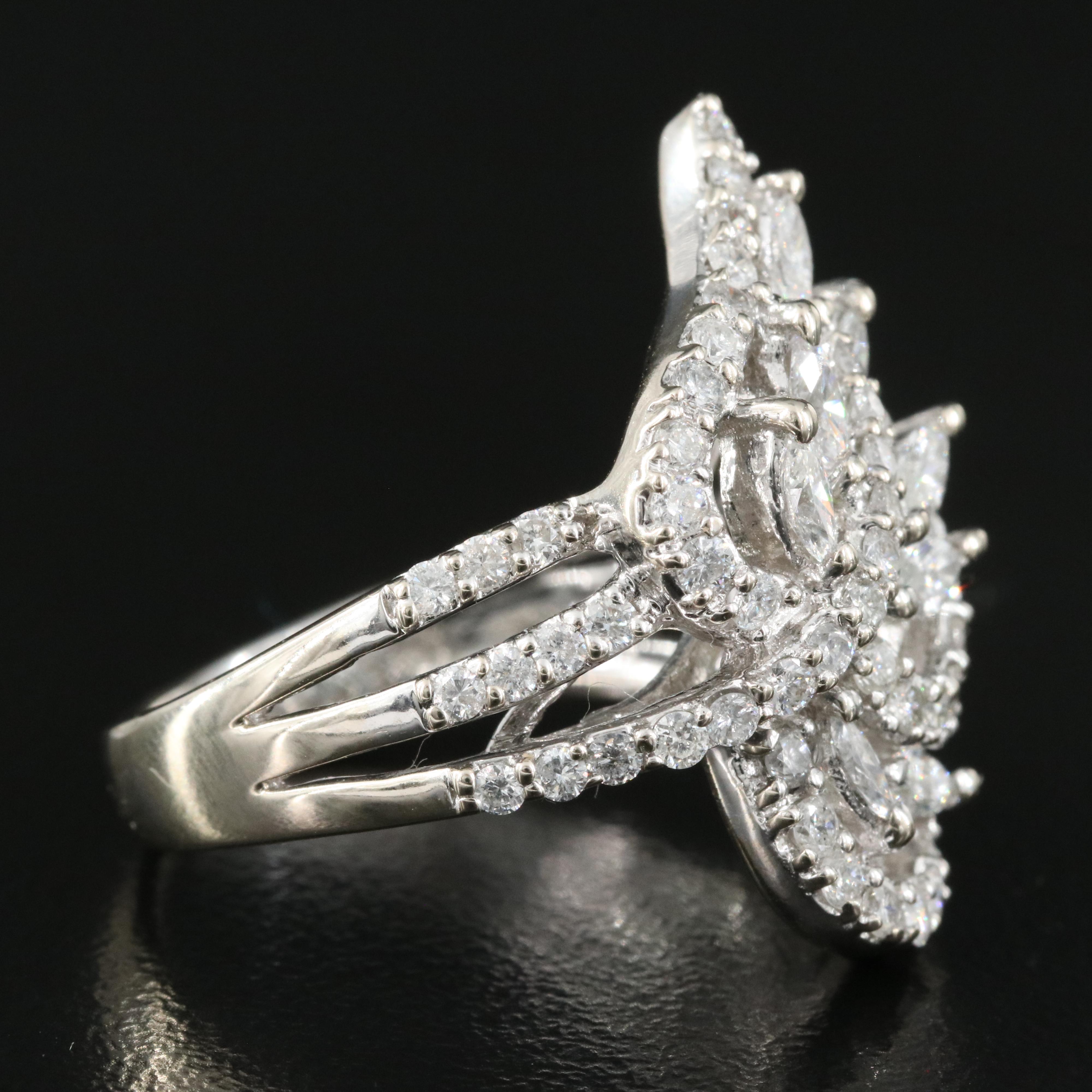 18K 1.75 CTW Diamond Leaf Ring