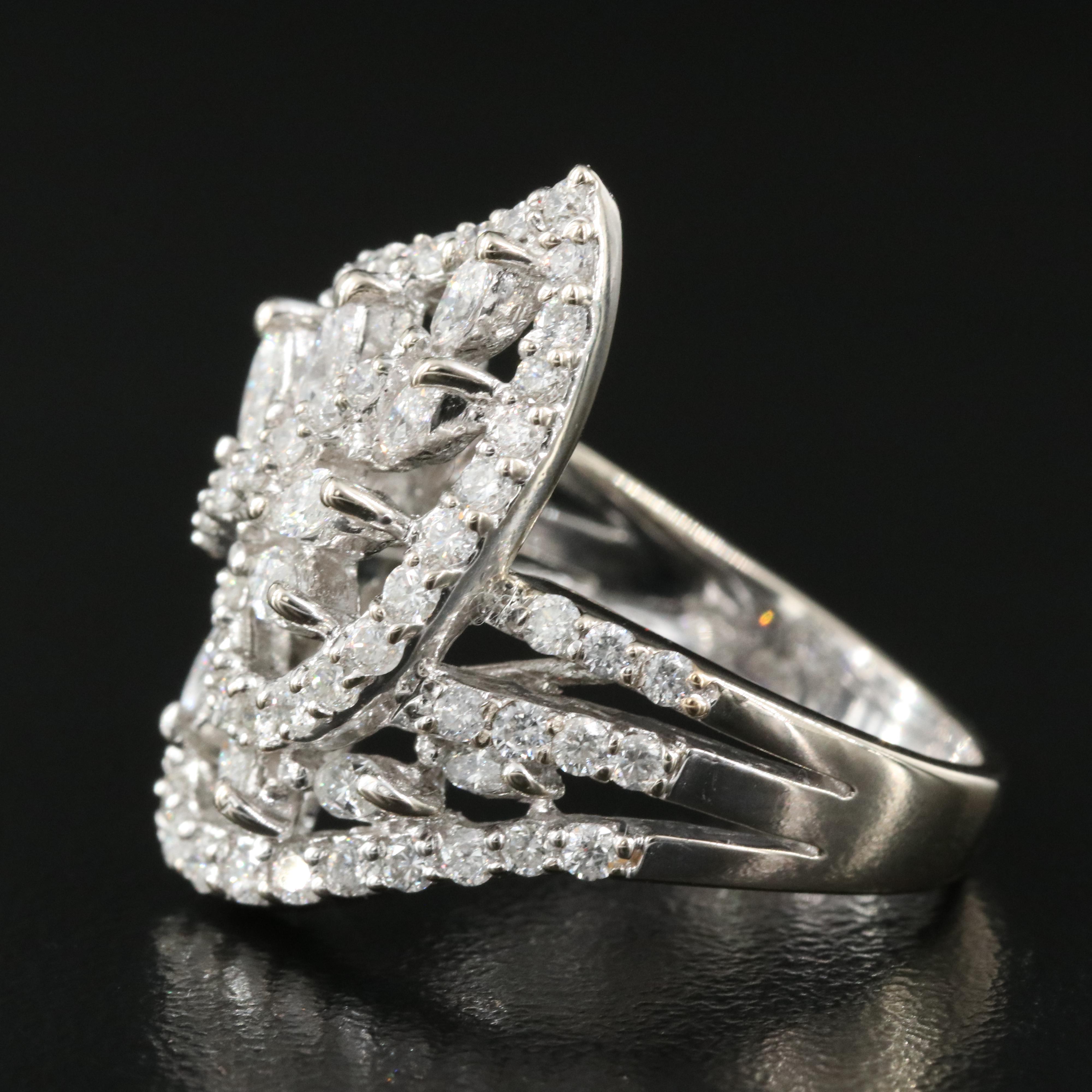18K 1.75 CTW Diamond Leaf Ring