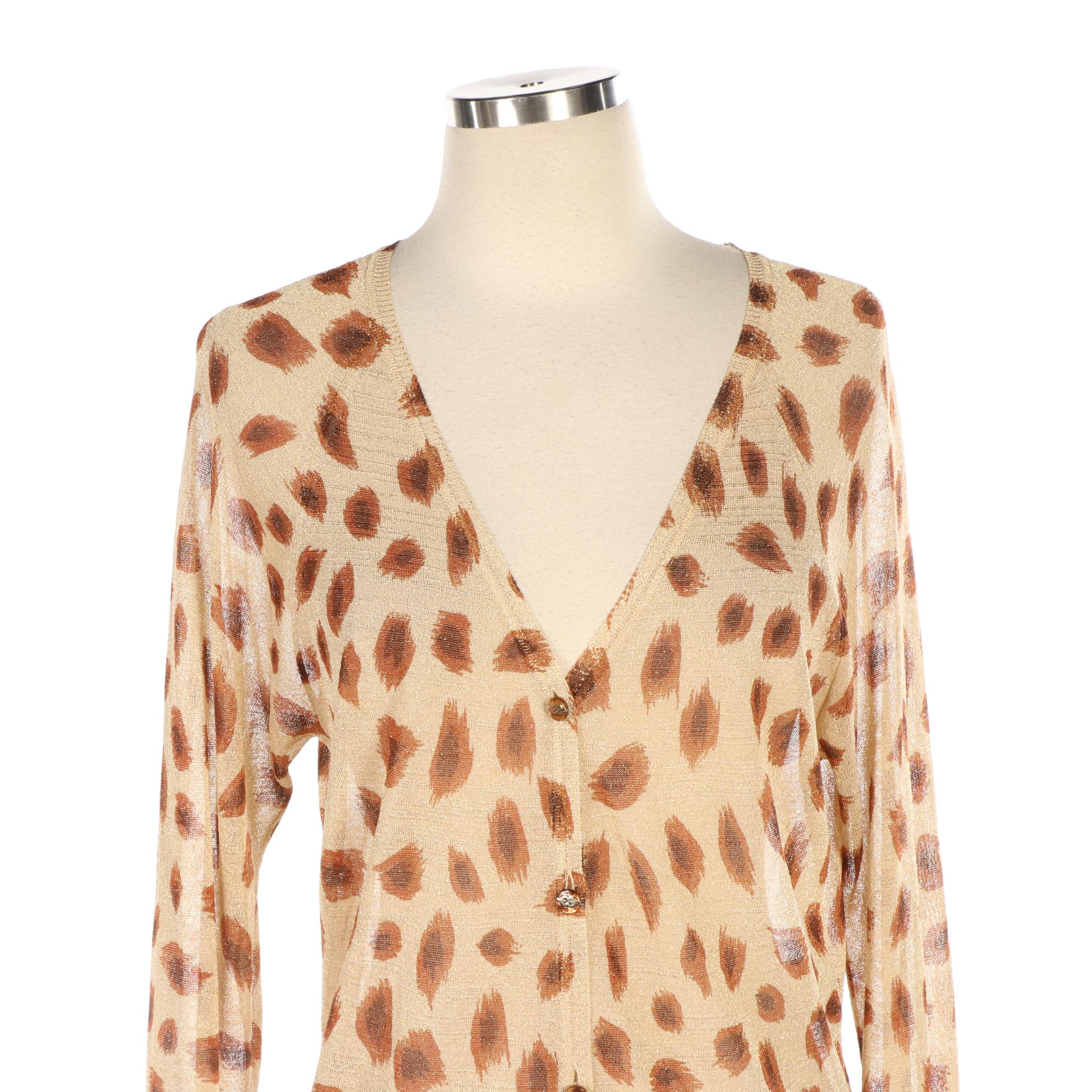 Escada Black Lambskin Jacket and Raglan-Sleeve Cardigan Sweater