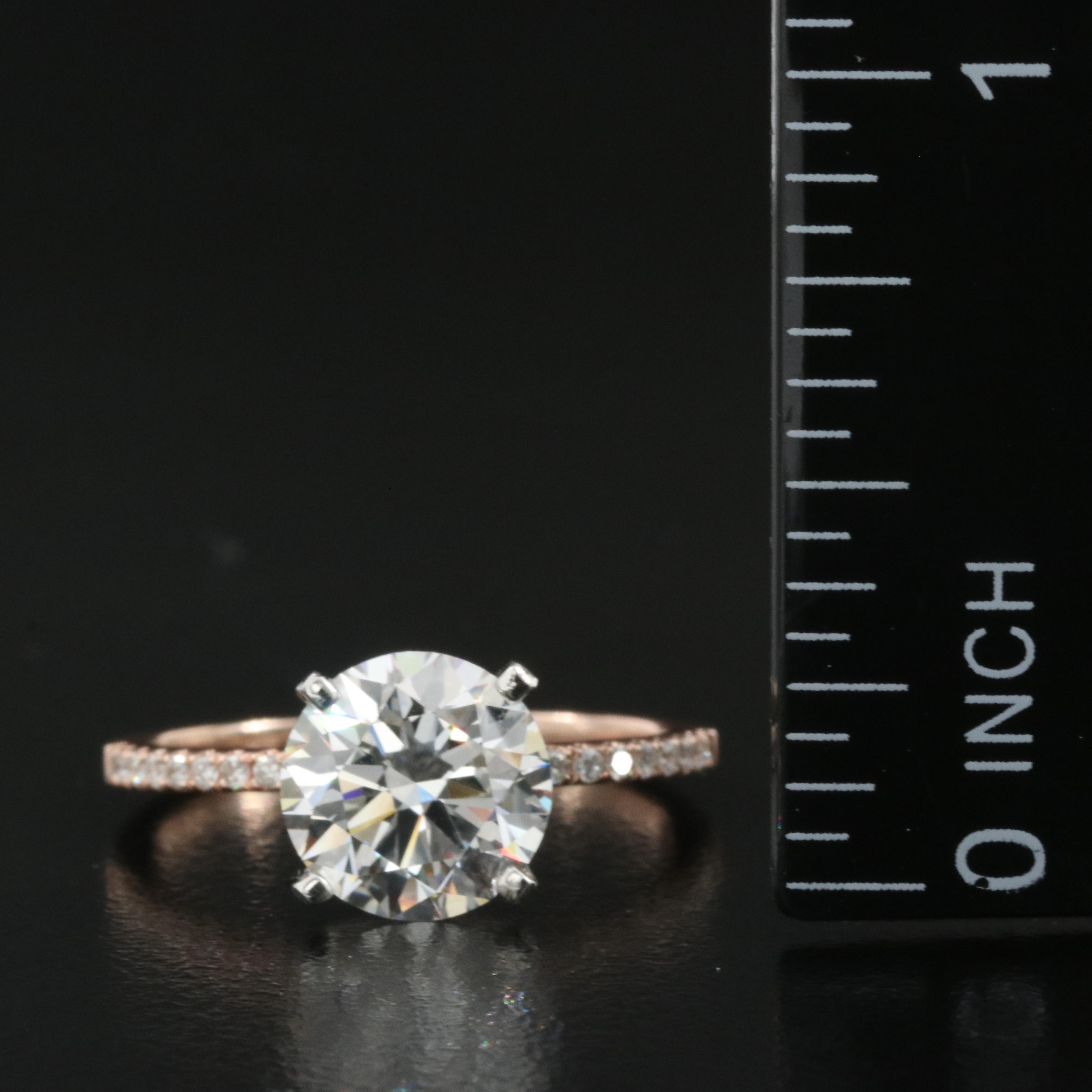 14K Rose Gold and Platinum 2.53 CTW Lab Grown Diamond Ring with IGI Report