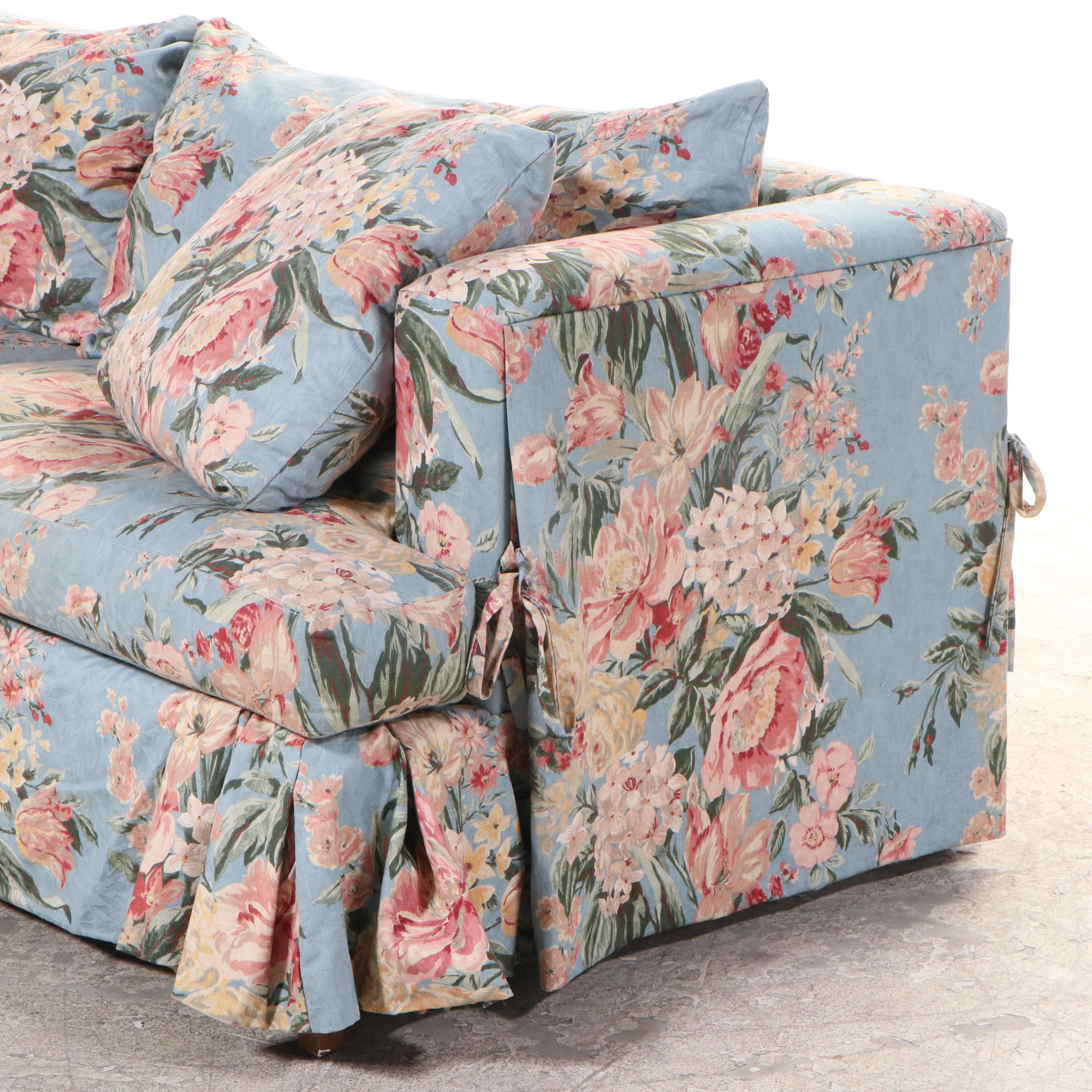 Drexel-Heritage Two-Seat Sofa in Printed Floral Upholstery