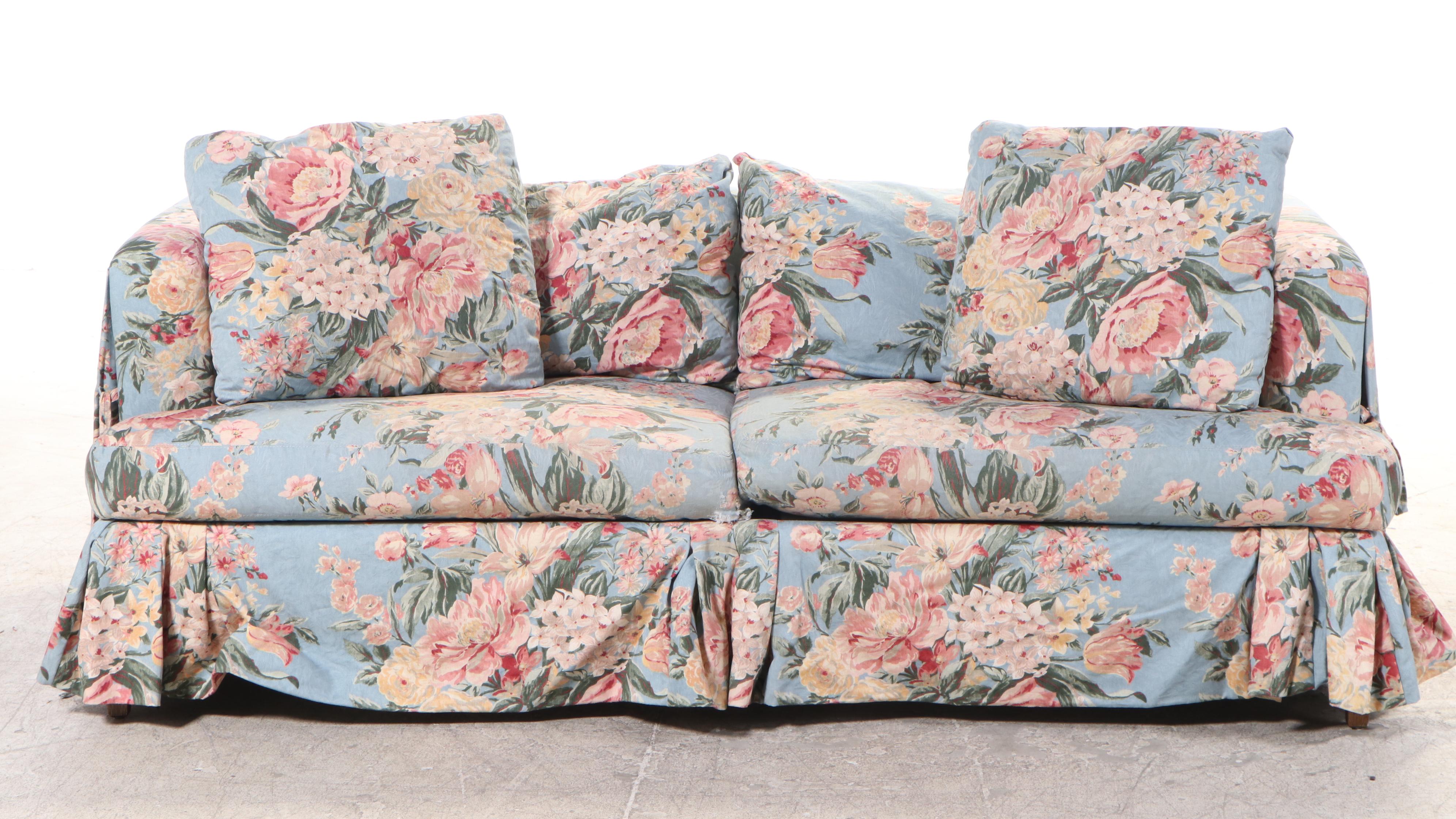 Drexel-Heritage Two-Seat Sofa in Printed Floral Upholstery