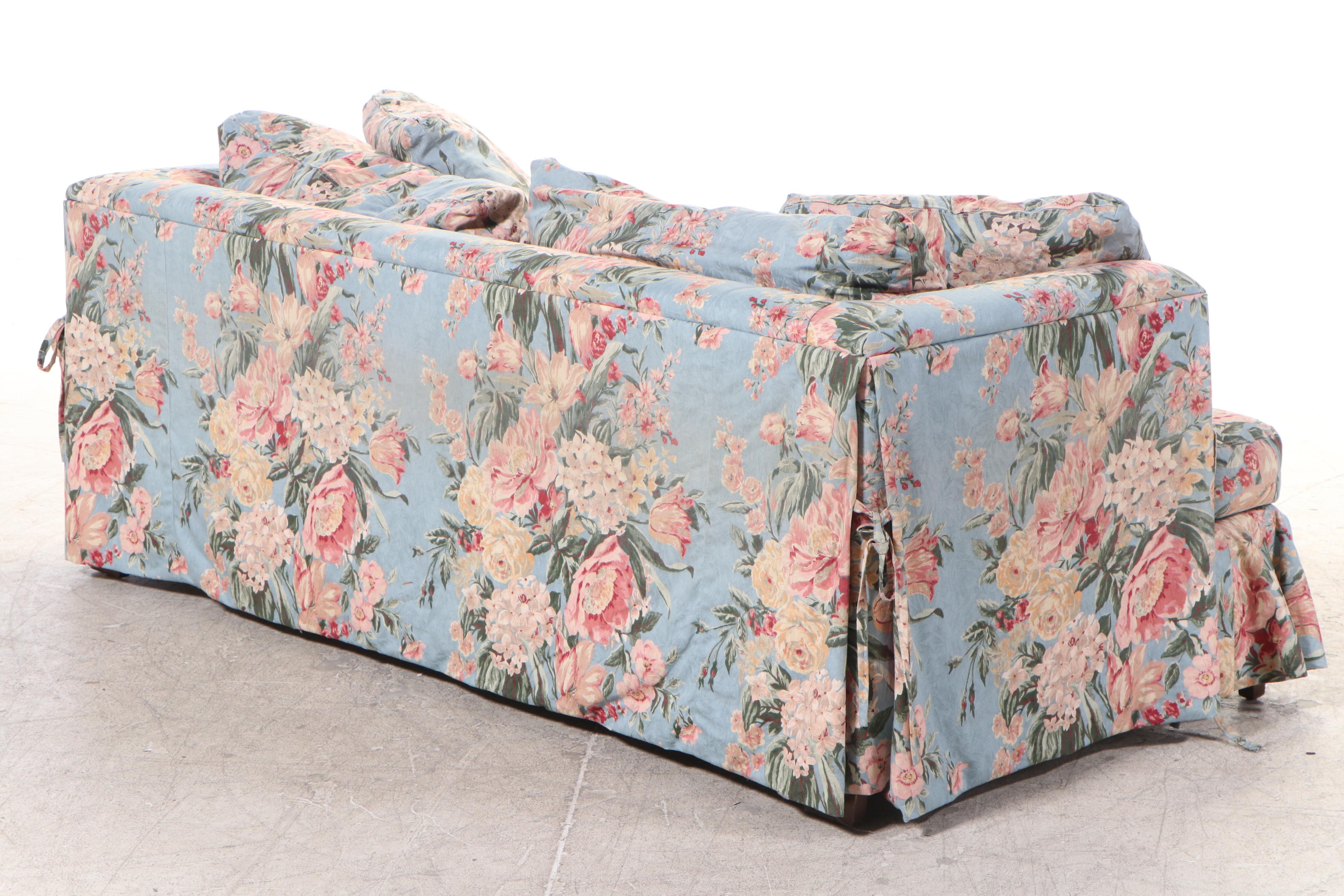 Drexel-Heritage Two-Seat Sofa in Printed Floral Upholstery