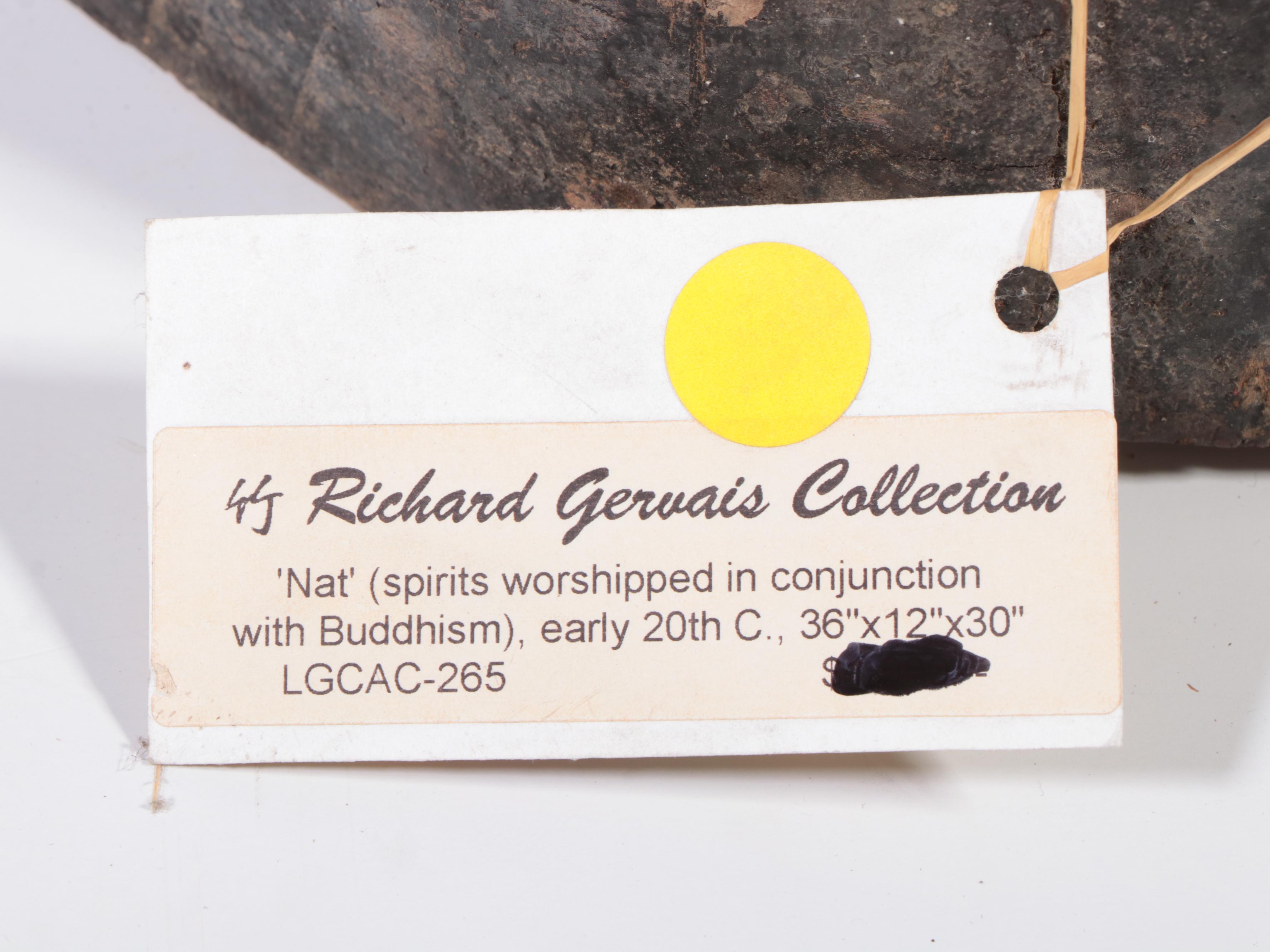 Burmese Nat on Horseback Hand-Carved Wooden Figurine