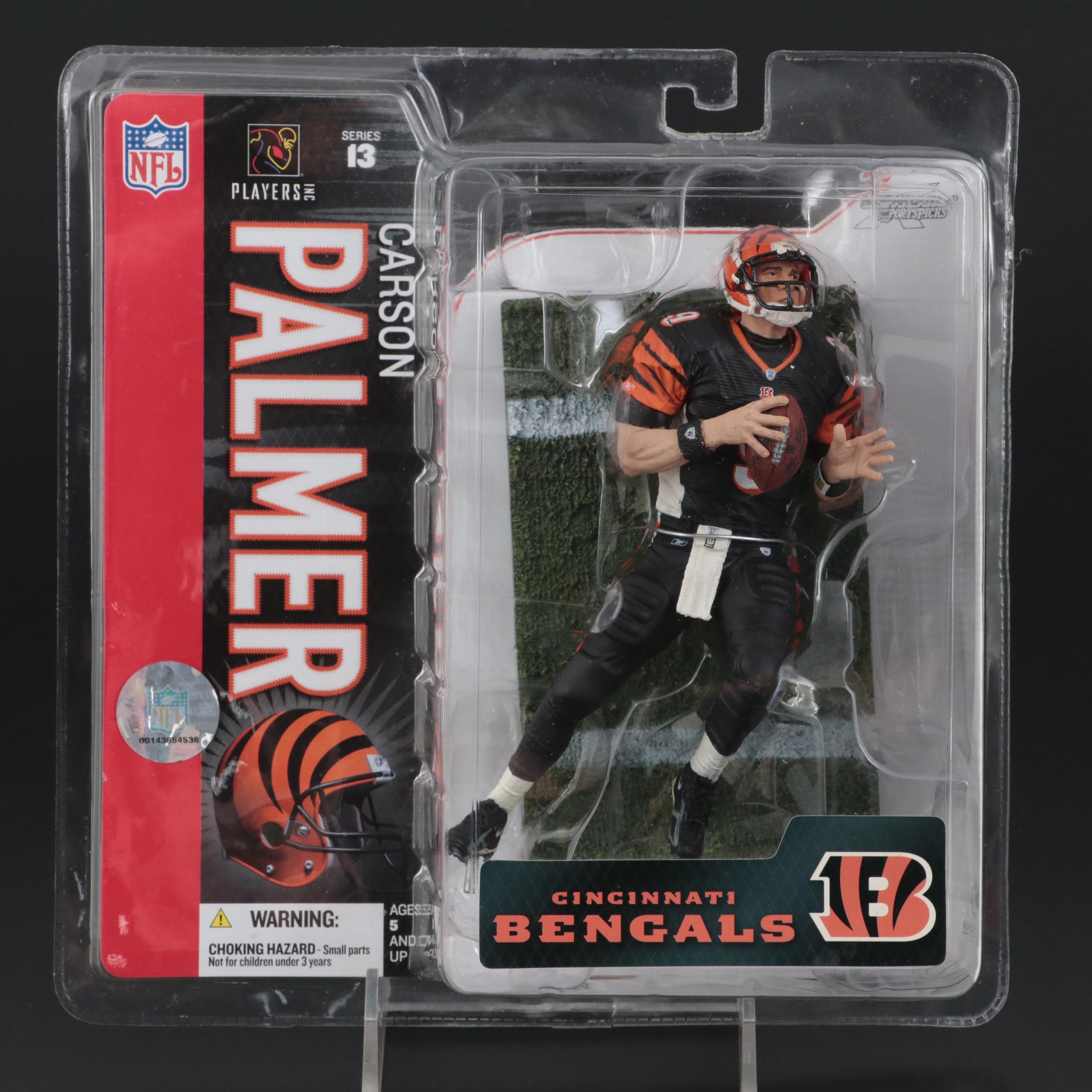 Cincinnati Bengals Carson Palmer Signed AFC Football and McFarlane Action Figure
