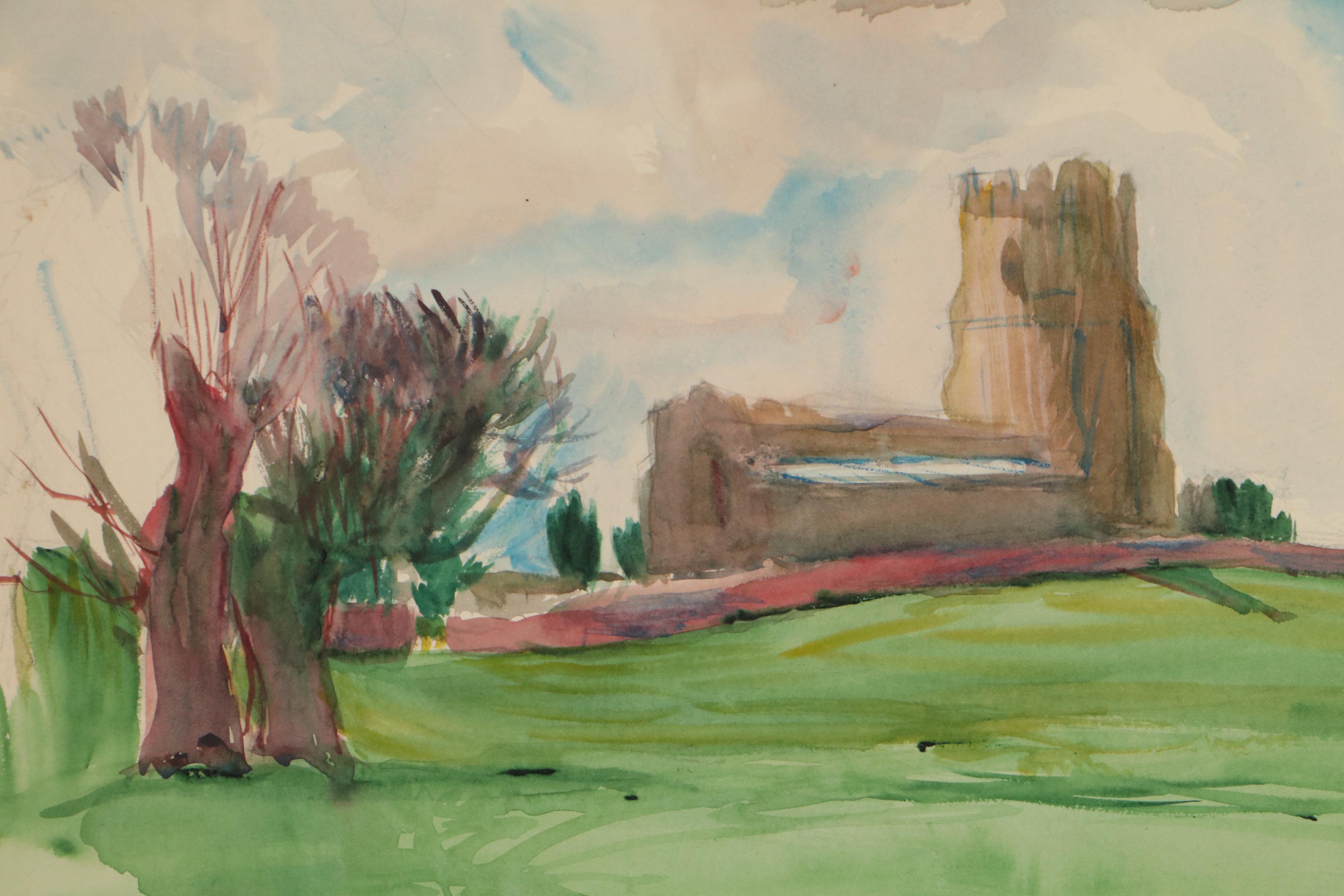 Corinne Margaret Cunningham Landscape Watercolor Paintings, Circa 1930