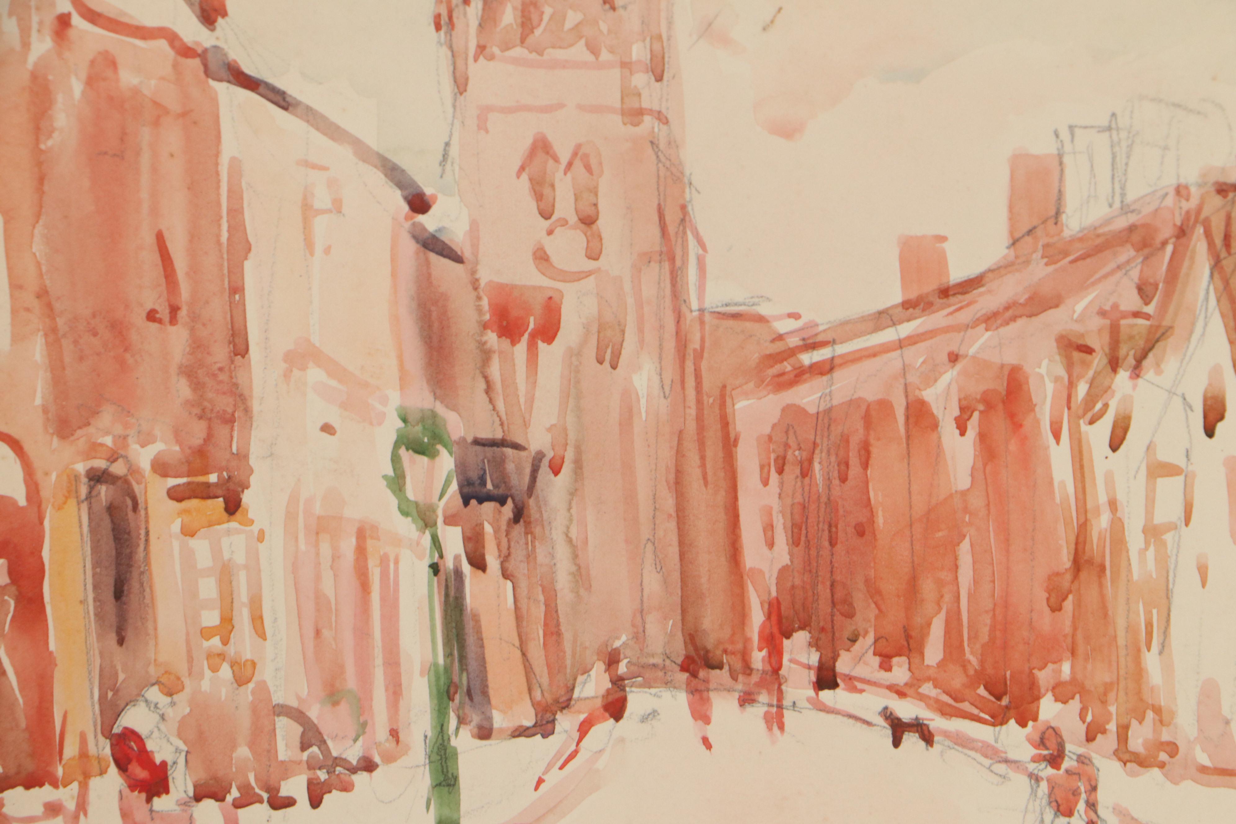 Corinne Margaret Cunningham Watercolor Paintings of Urban Landscapes, 1929