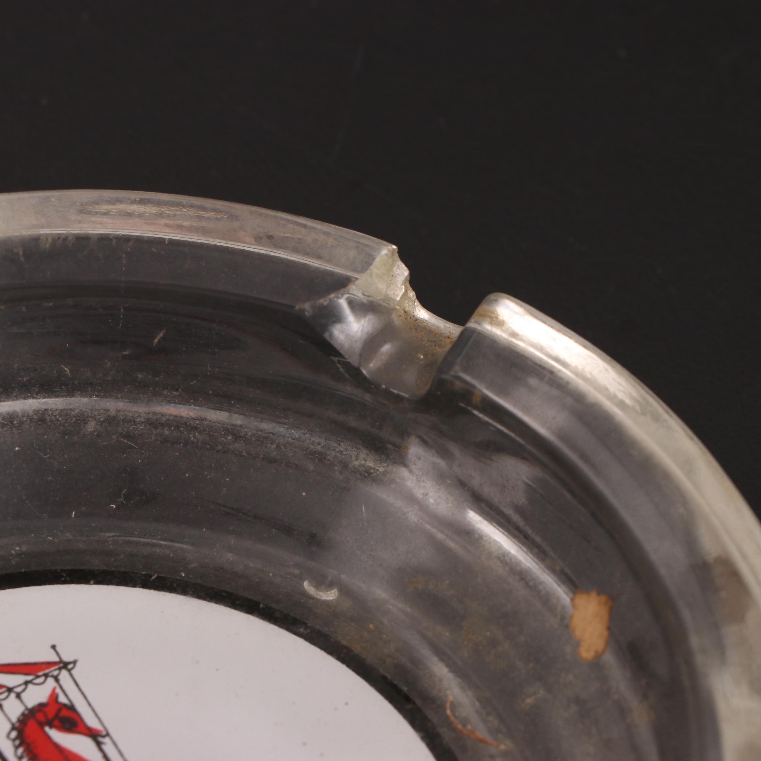 Holiday Inn and Other Motel Glass Advertising Ashtrays with Apollo Mission Cups