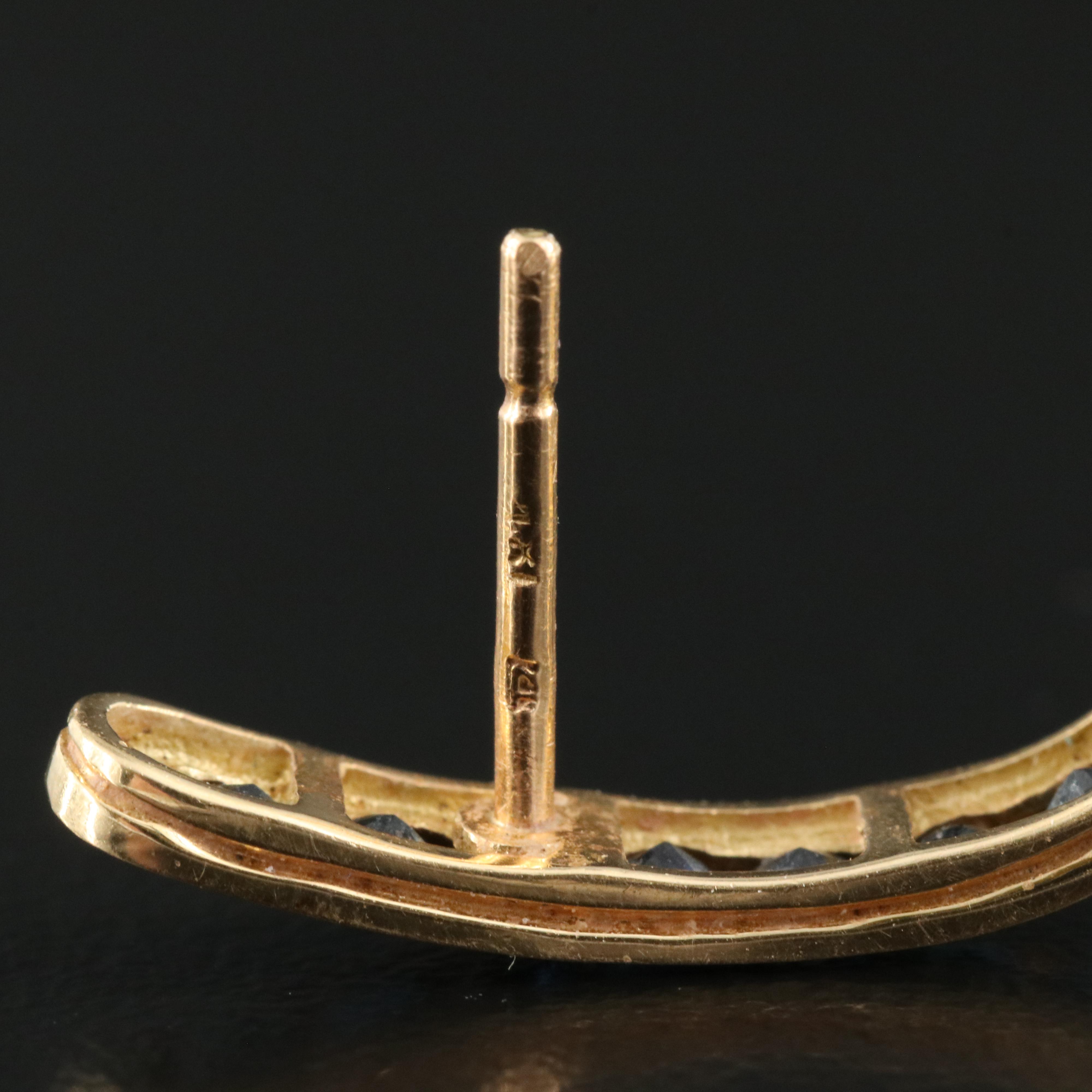 18K Sapphire J Hoop Channel Earrings