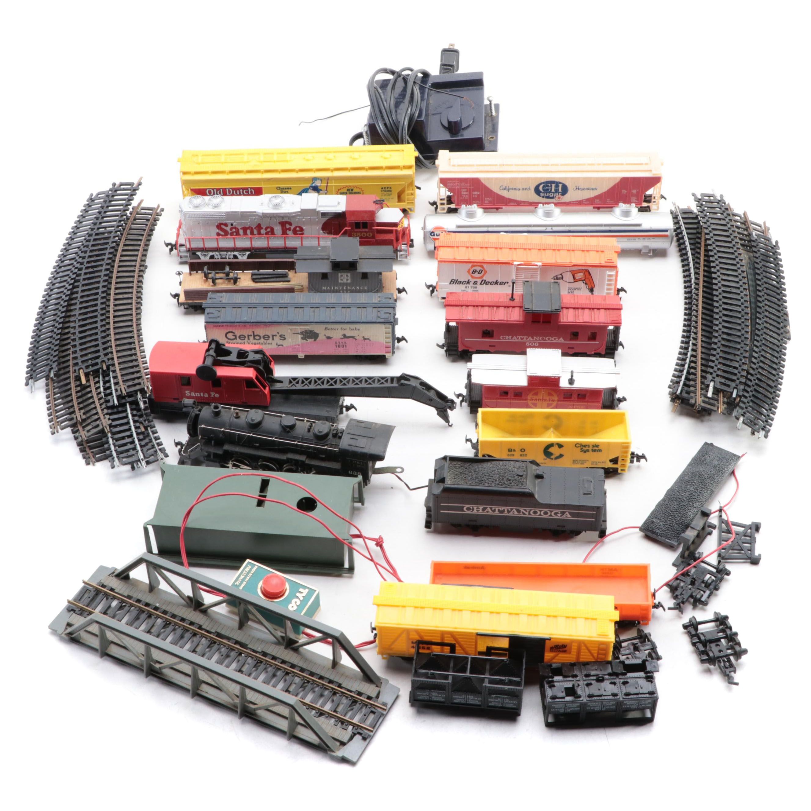Tyco and Life-Like HO Model Electric Train Locomotive, Tracks, Cars and More