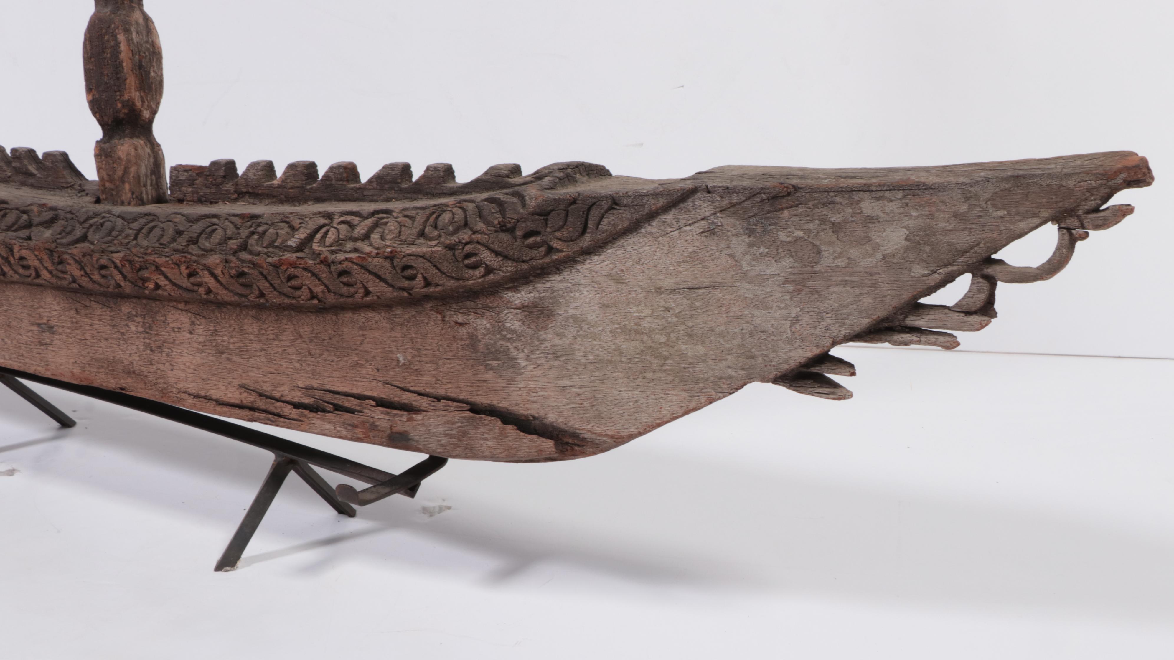 Sulu Sea Molave Wood "Sunduk" or Spirit Boat Grave Marker, Early 20th Century
