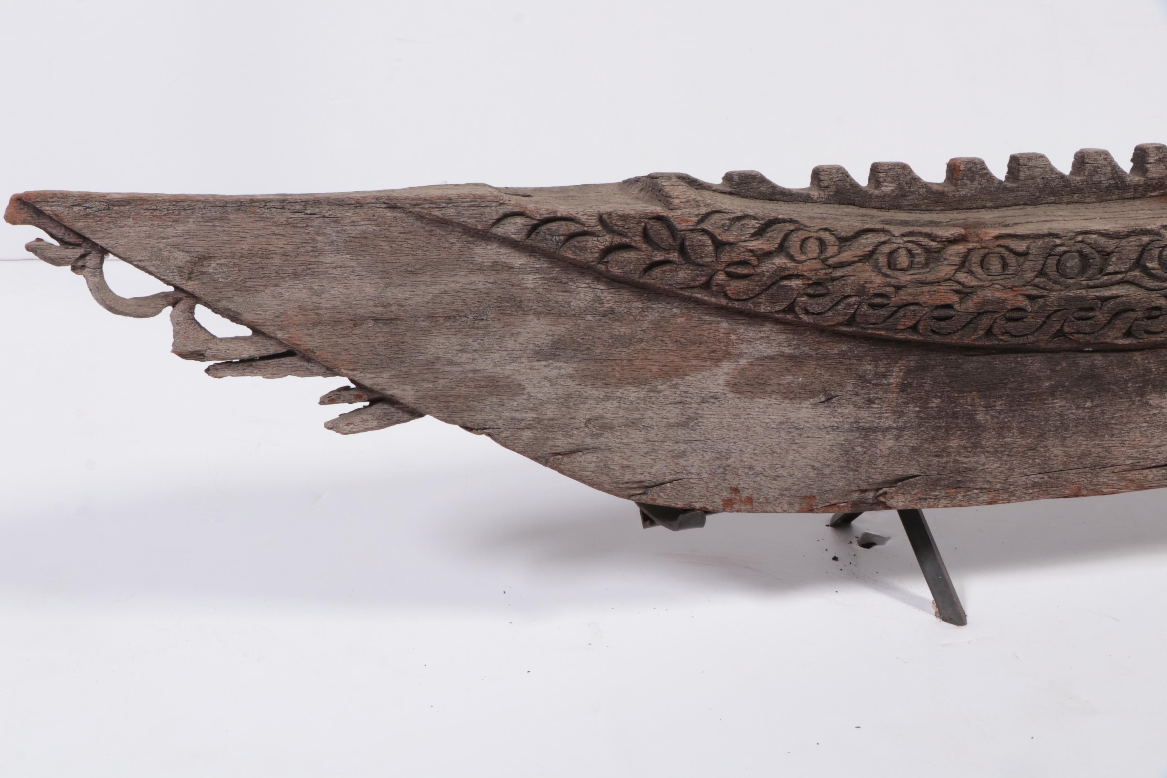 Sulu Sea Molave Wood "Sunduk" or Spirit Boat Grave Marker, Early 20th Century