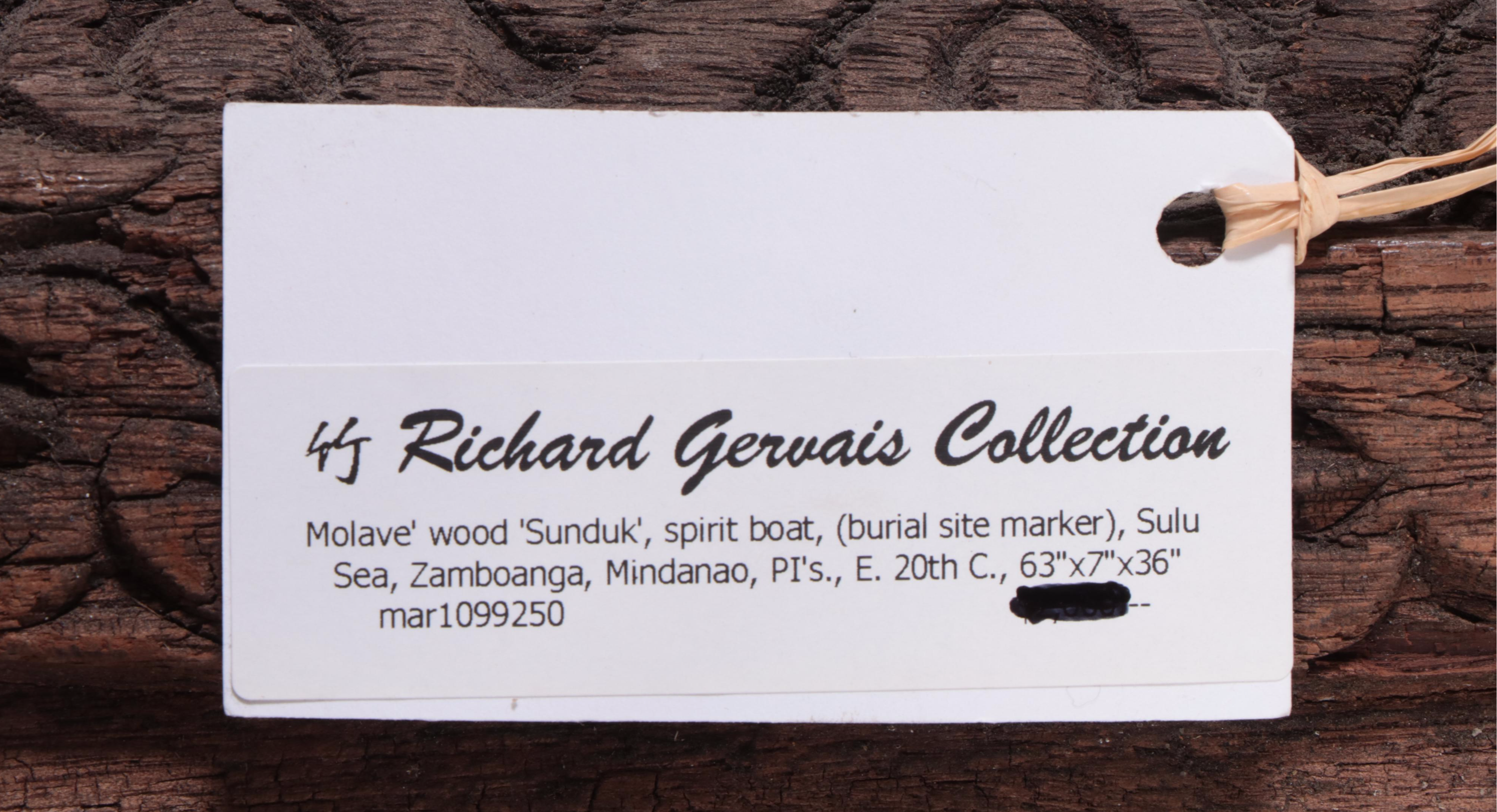 Sulu Sea Molave Wood "Sunduk" or Spirit Boat Grave Marker, Early 20th Century