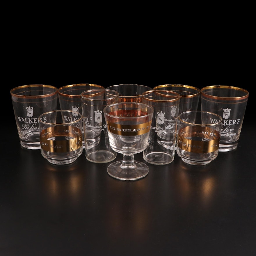 Federal Glass Canadian Club and Other Whiskey Advertising  Glasses