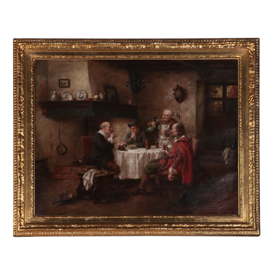 Fritz Wagner Oil Painting of Tavern Scene