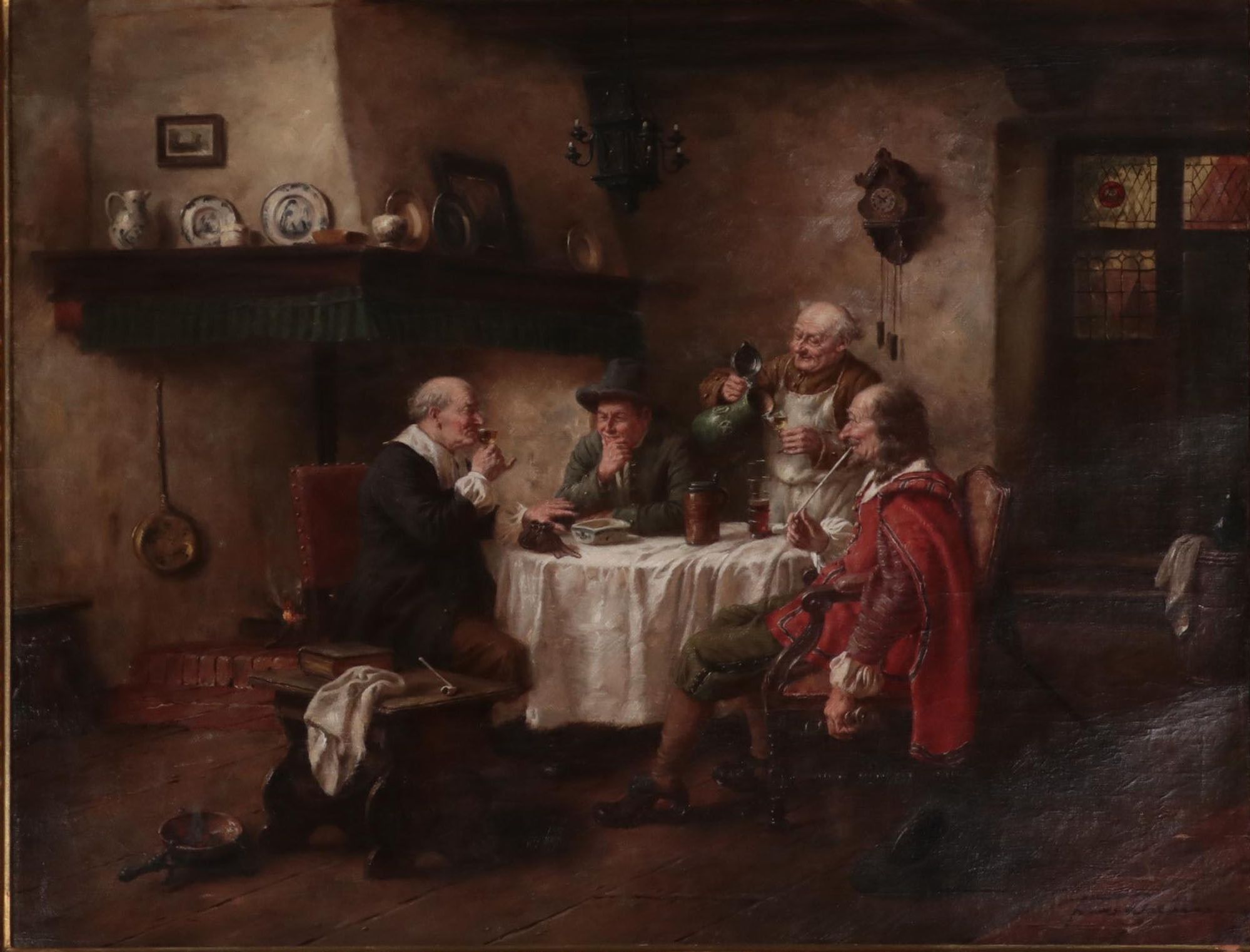 Fritz Wagner Oil Painting of Tavern Scene